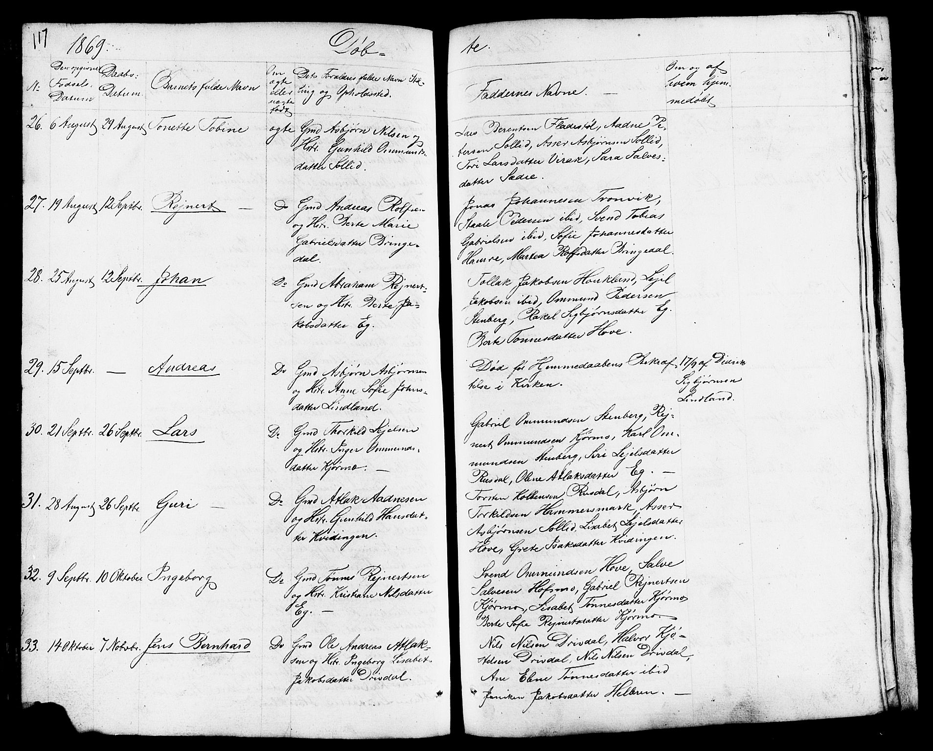 Lund sokneprestkontor, AV/SAST-A-101809/S07/L0003: Parish register (copy) no. B 3, 1848-1885, p. 117