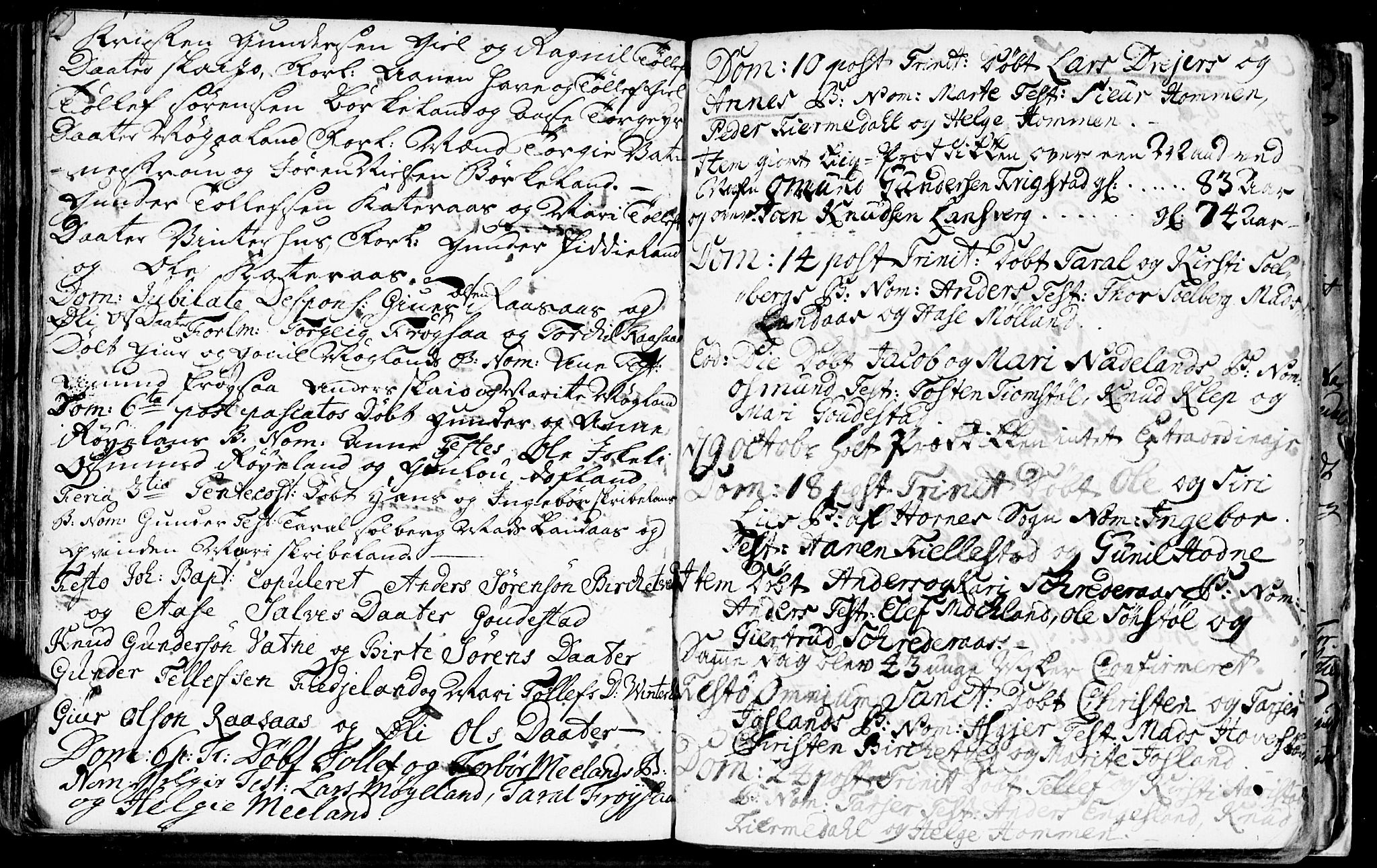 Evje sokneprestkontor, SAK/1111-0008/F/Fa/Fac/L0001: Parish register (official) no. A 1, 1705-1764, p. 273-274