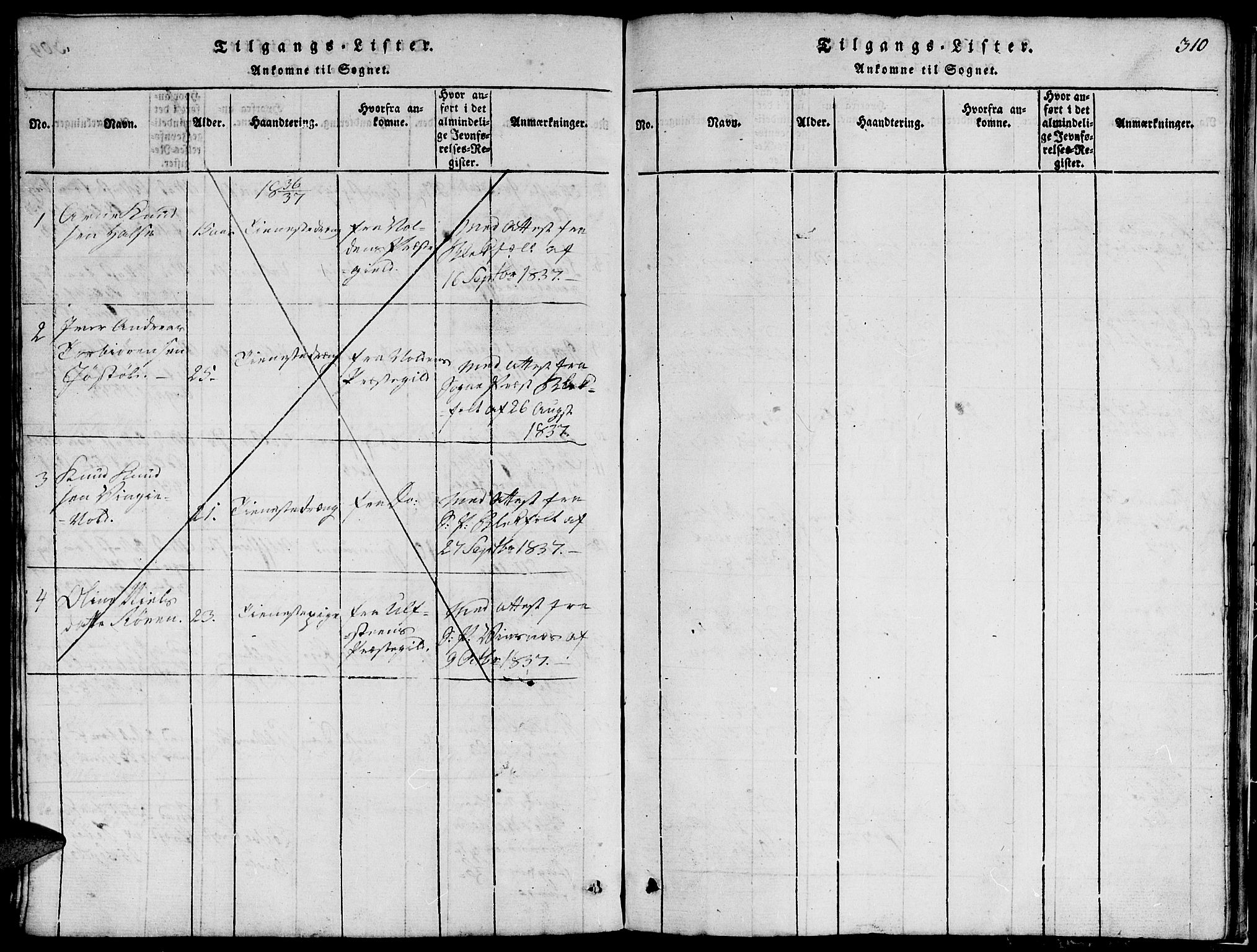 Ministerialprotokoller, klokkerbøker og fødselsregistre - Møre og Romsdal, AV/SAT-A-1454/507/L0078: Parish register (copy) no. 507C01, 1816-1840, p. 310