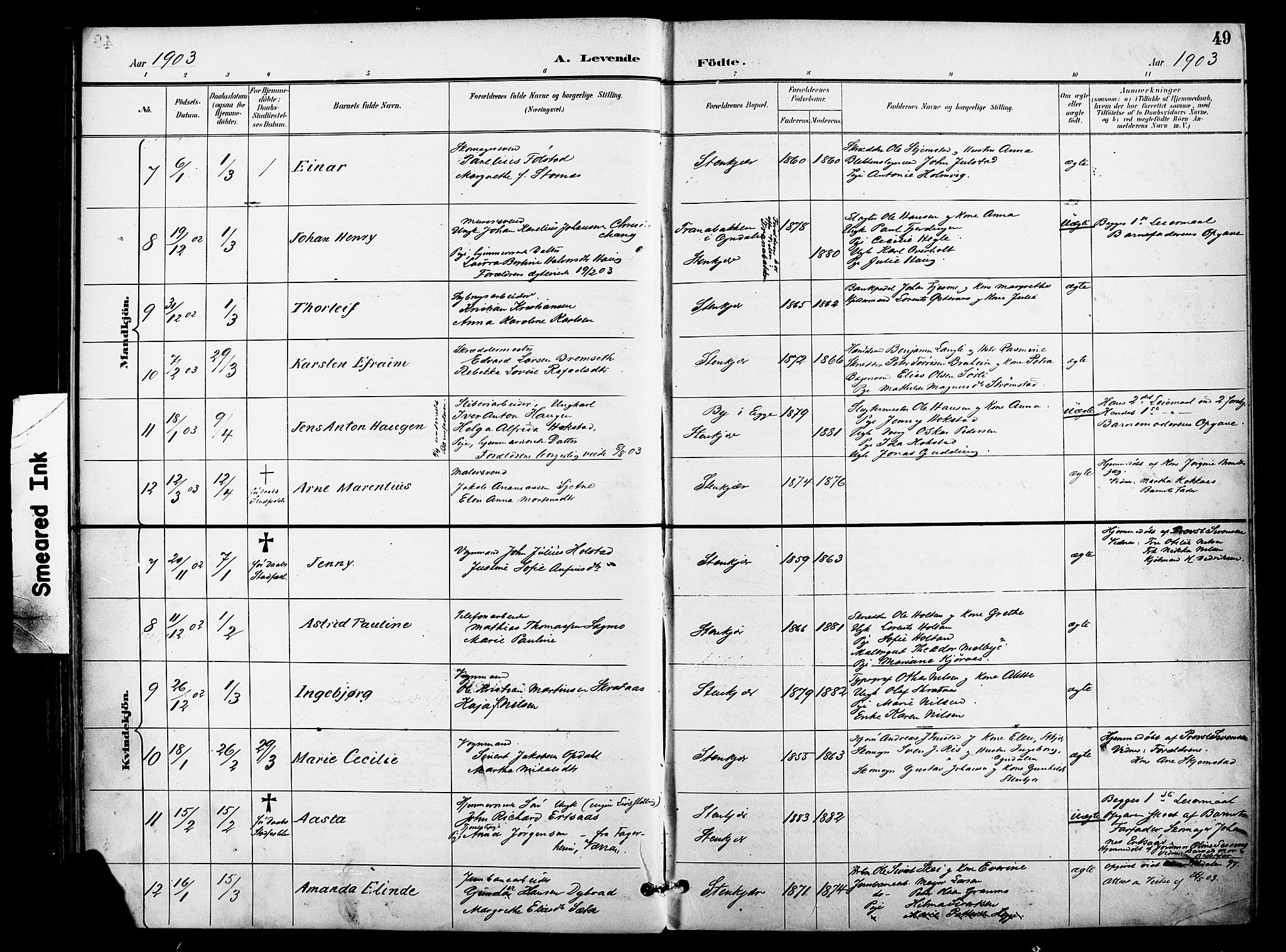 Ministerialprotokoller, klokkerbøker og fødselsregistre - Nord-Trøndelag, SAT/A-1458/739/L0372: Parish register (official) no. 739A04, 1895-1903, p. 49