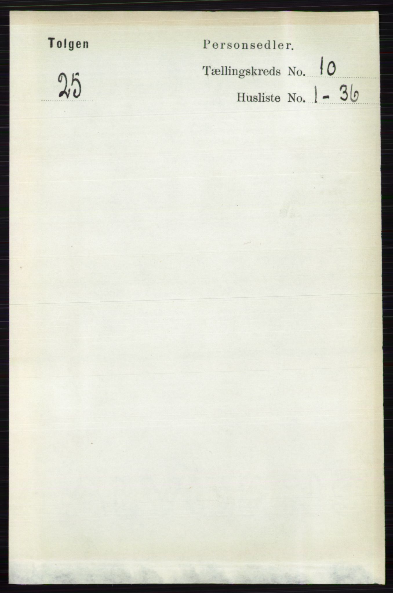 RA, 1891 census for 0436 Tolga, 1891, p. 2688