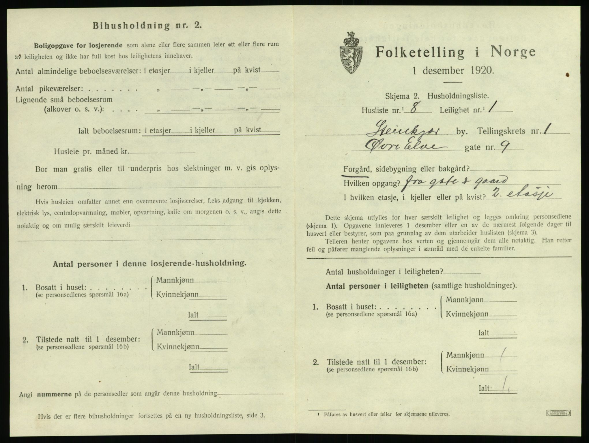 SAT, 1920 census for Steinkjer, 1920, p. 708