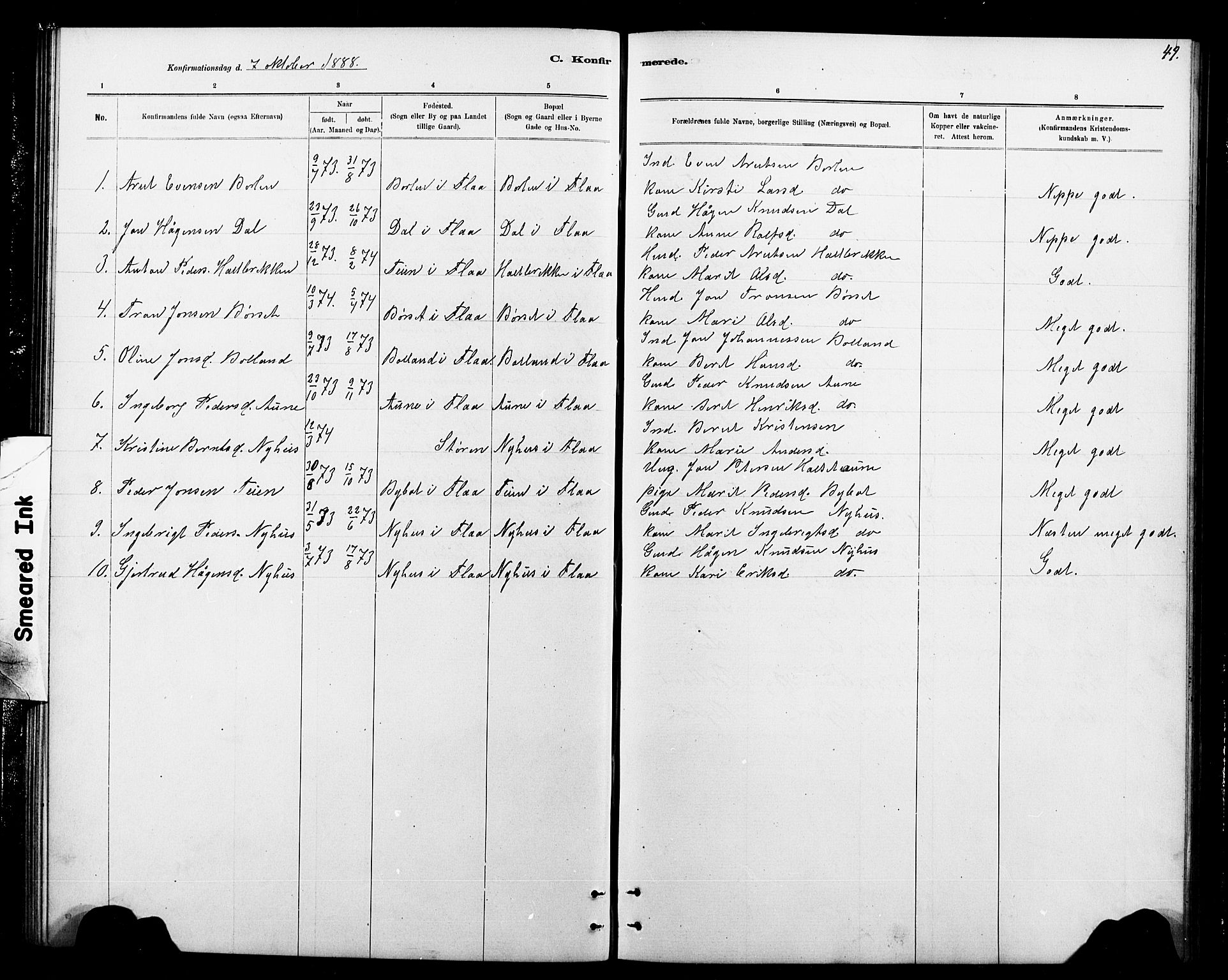 Ministerialprotokoller, klokkerbøker og fødselsregistre - Sør-Trøndelag, SAT/A-1456/693/L1123: Parish register (copy) no. 693C04, 1887-1910, p. 49