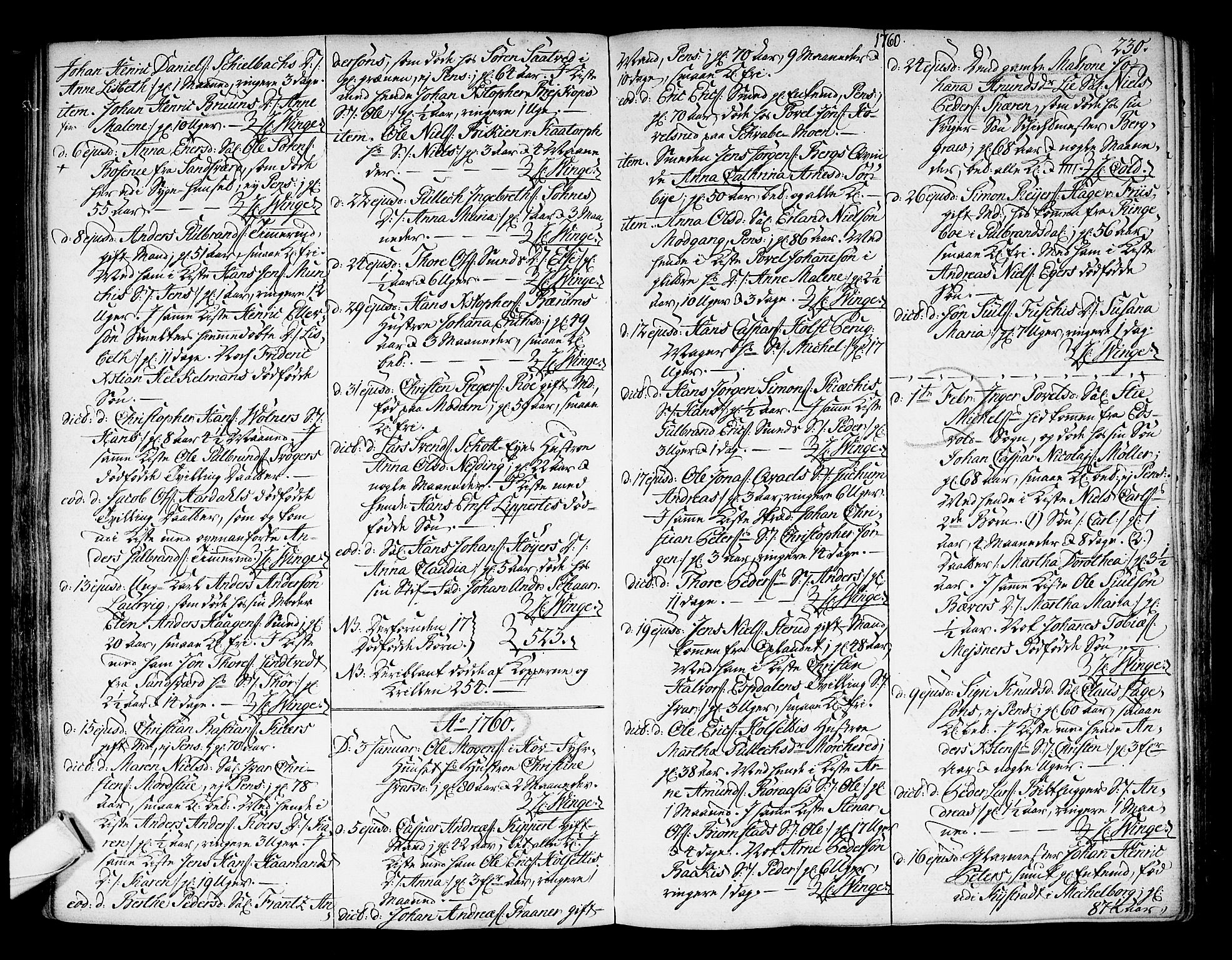Kongsberg kirkebøker, SAKO/A-22/F/Fa/L0004: Parish register (official) no. I 4, 1756-1768, p. 230