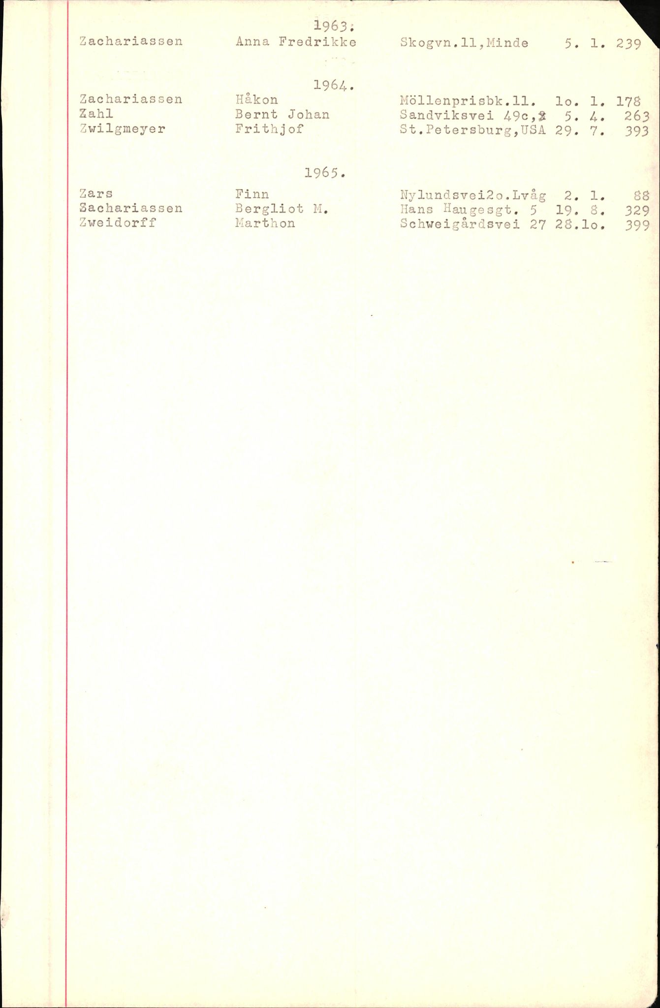 Byfogd og Byskriver i Bergen, SAB/A-3401/06/06Nb/L0007: Register til dødsfalljournaler, 1956-1965, p. 365