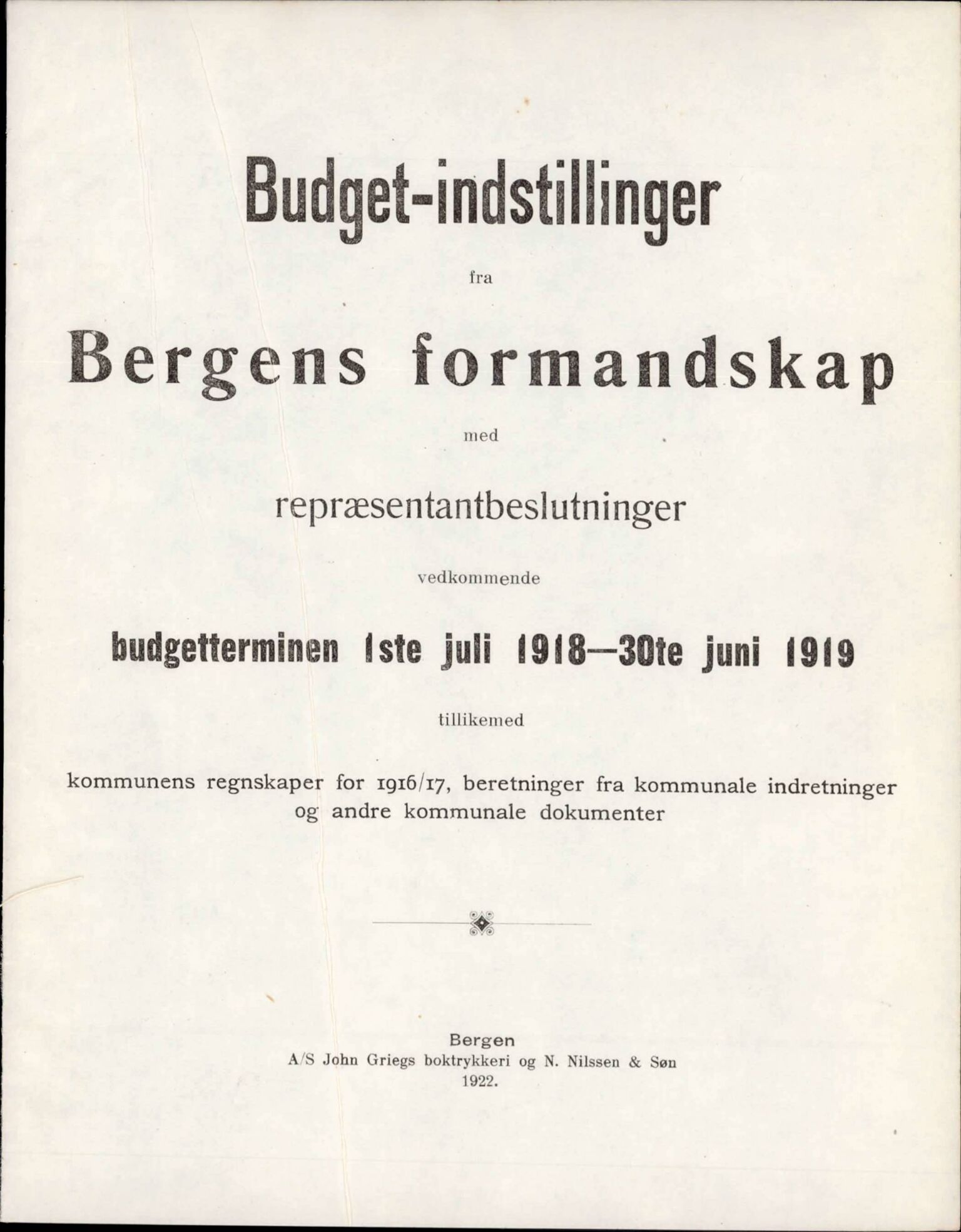 Bergen kommune. Formannskapet, BBA/A-0003/Ad/L0097: Bergens Kommuneforhandlinger, bind II, 1917-1918