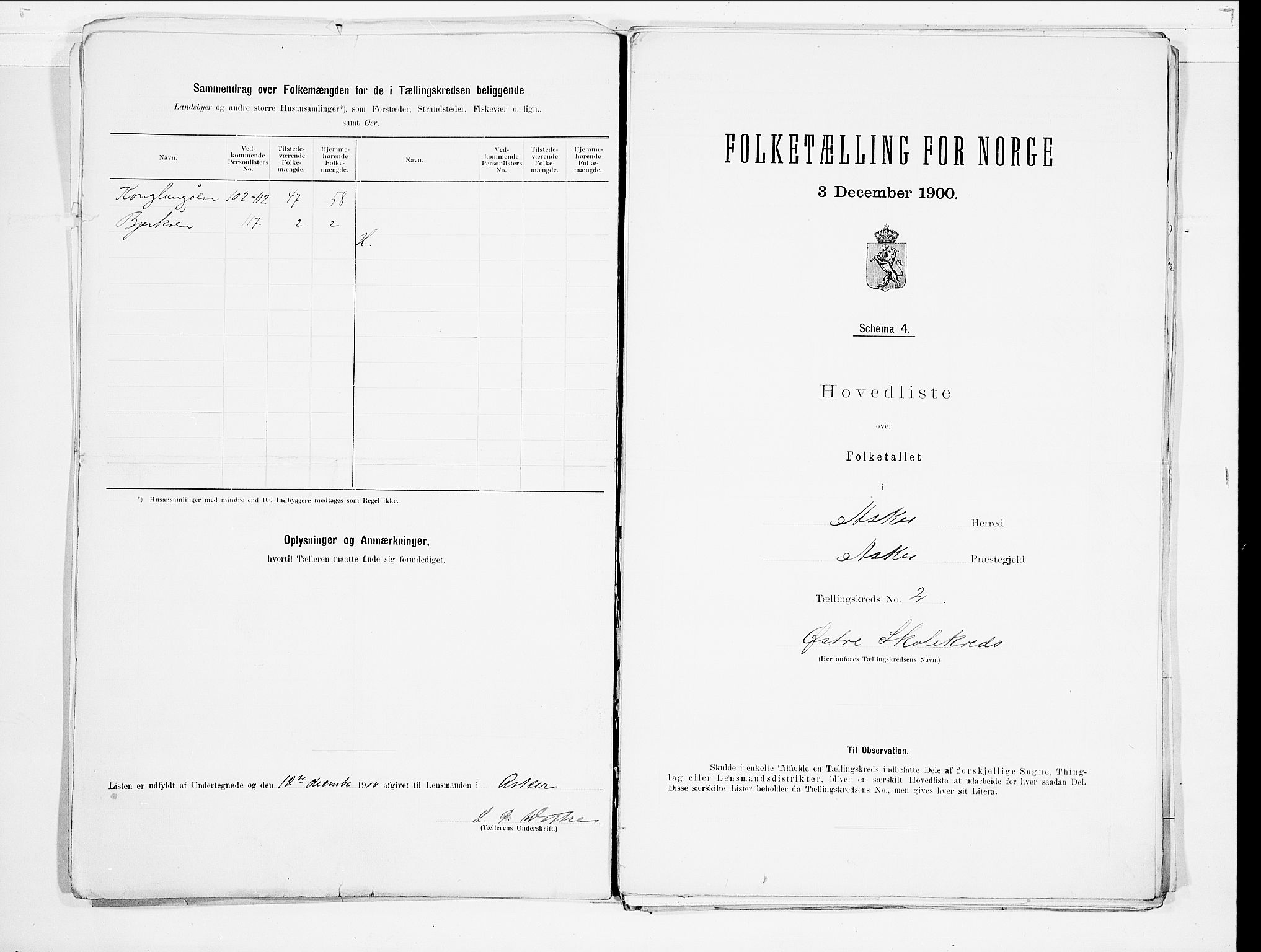 SAO, 1900 census for Asker, 1900, p. 8