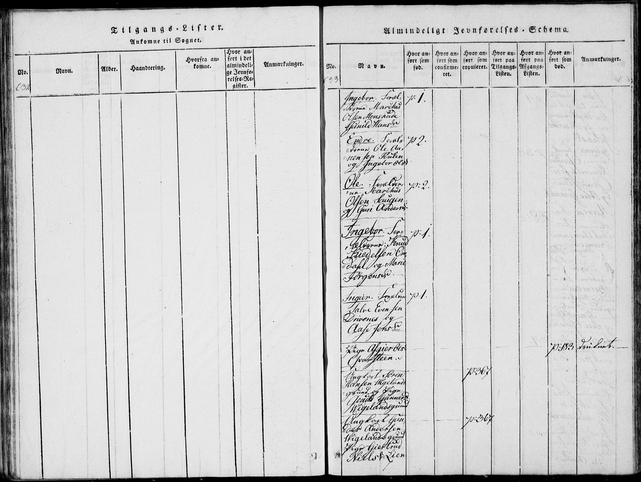 Vennesla sokneprestkontor, SAK/1111-0045/Fa/Fab/L0003: Parish register (official) no. A 3, 1820-1834, p. 632-633