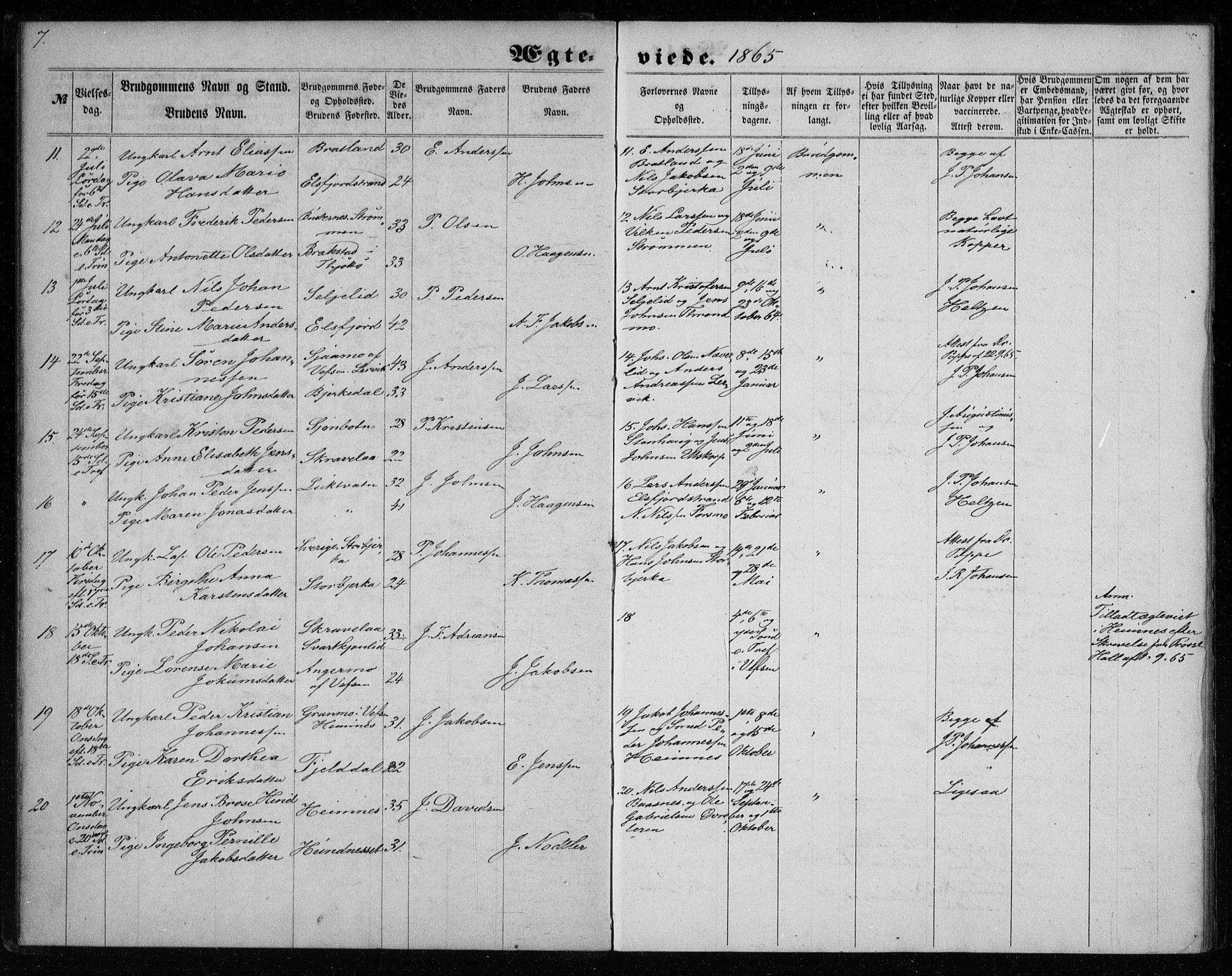 Ministerialprotokoller, klokkerbøker og fødselsregistre - Nordland, AV/SAT-A-1459/825/L0358: Parish register (official) no. 825A12, 1863-1878, p. 7