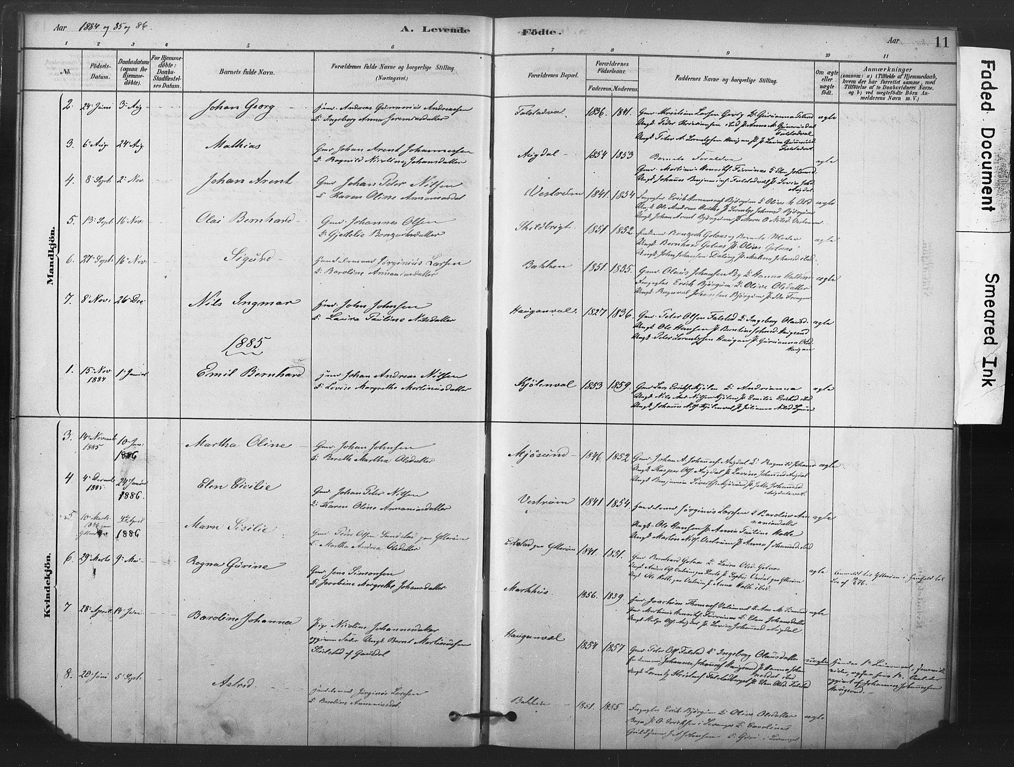 Ministerialprotokoller, klokkerbøker og fødselsregistre - Nord-Trøndelag, SAT/A-1458/719/L0178: Parish register (official) no. 719A01, 1878-1900, p. 11