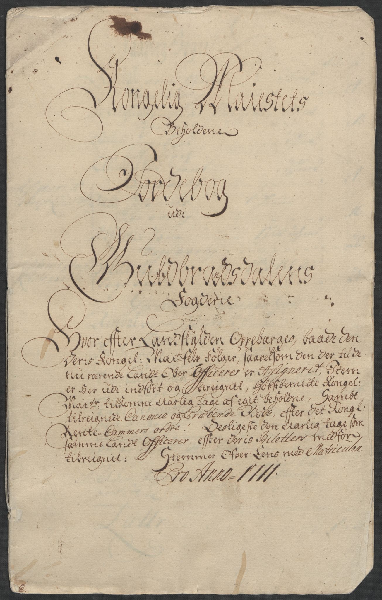 Rentekammeret inntil 1814, Reviderte regnskaper, Fogderegnskap, RA/EA-4092/R17/L1180: Fogderegnskap Gudbrandsdal, 1711, p. 39