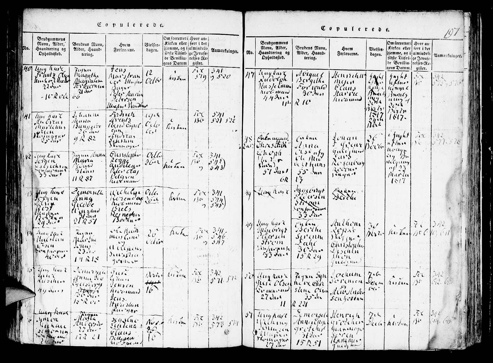 Domkirken sokneprestembete, AV/SAB-A-74801/H/Hab/L0001: Parish register (copy) no. A 1, 1816-1821, p. 197