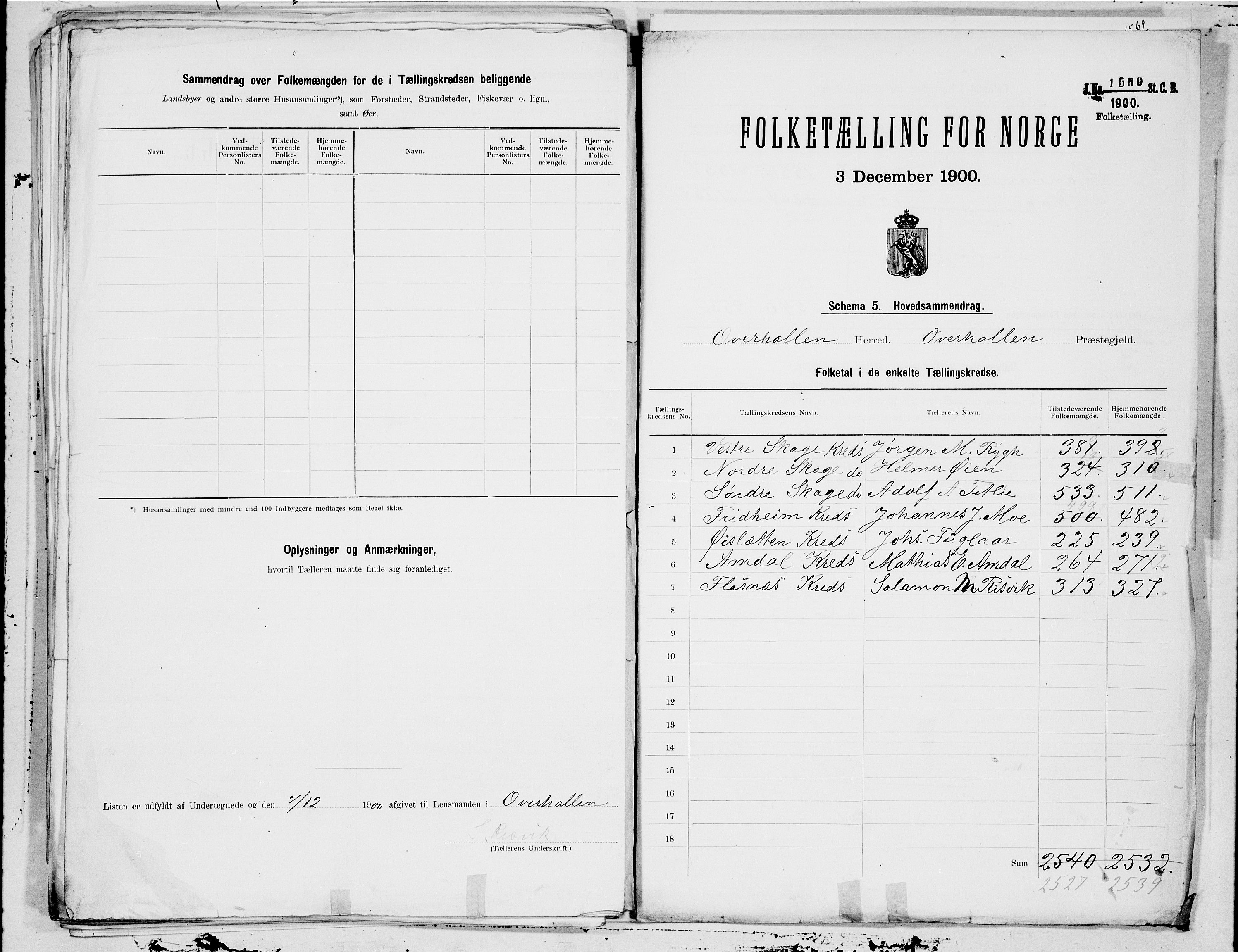 SAT, 1900 census for Overhalla, 1900, p. 16