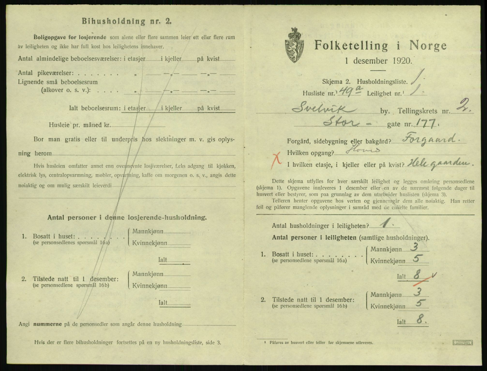 SAKO, 1920 census for Svelvik, 1920, p. 987