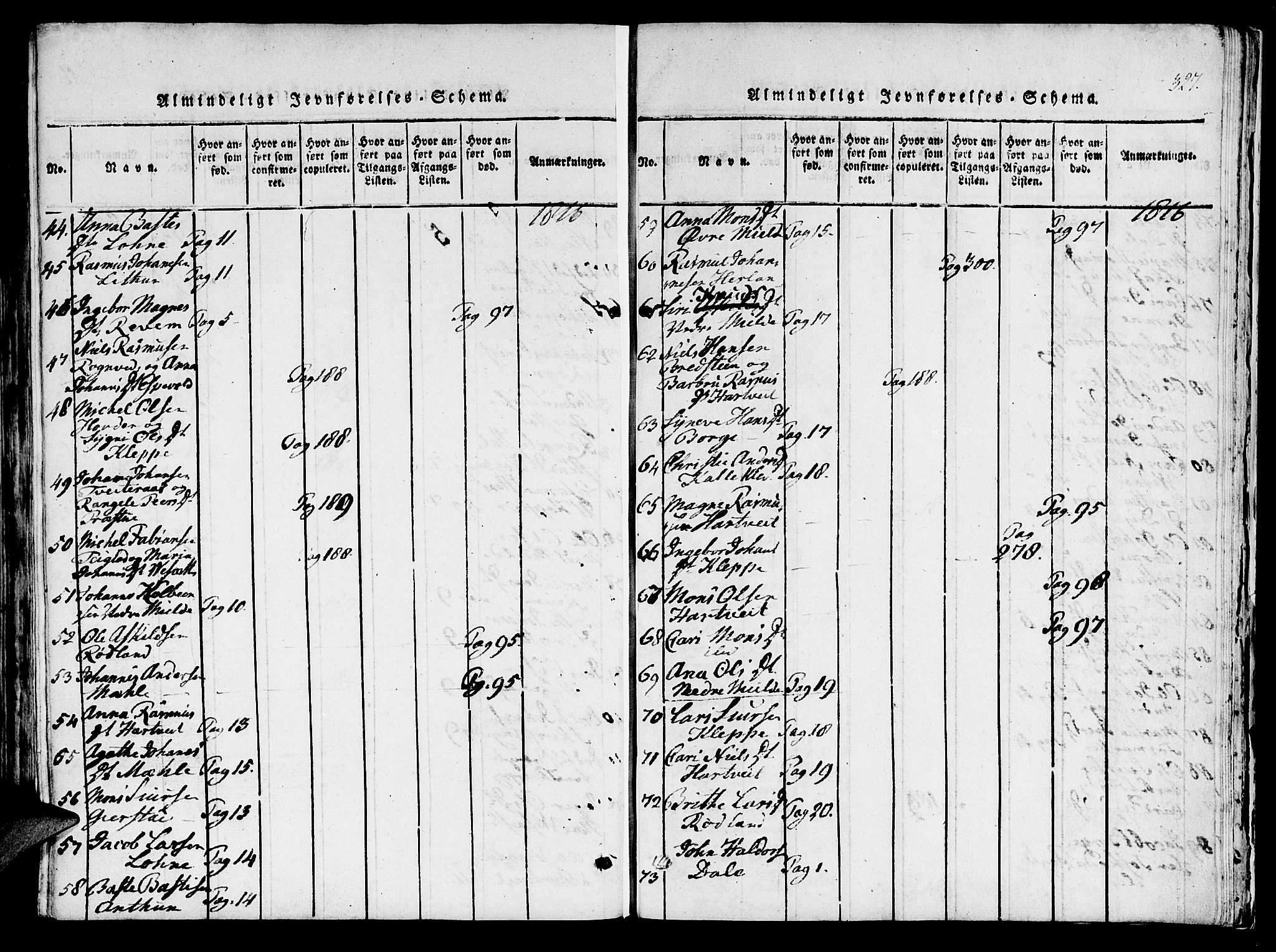 Haus sokneprestembete, AV/SAB-A-75601/H/Haa: Parish register (official) no. A 12, 1816-1821, p. 327