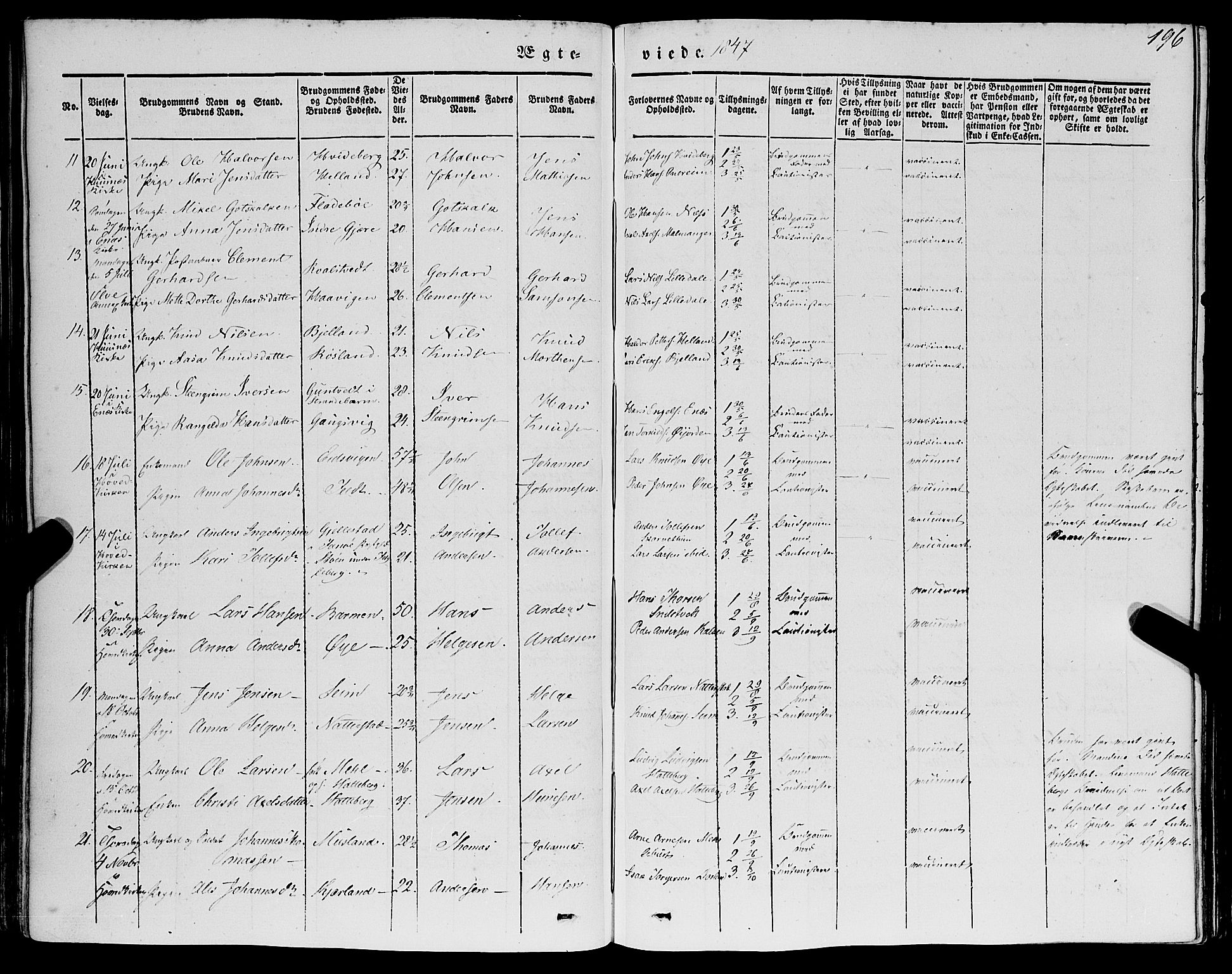 Kvinnherad sokneprestembete, AV/SAB-A-76401/H/Haa: Parish register (official) no. A 7, 1843-1853, p. 196