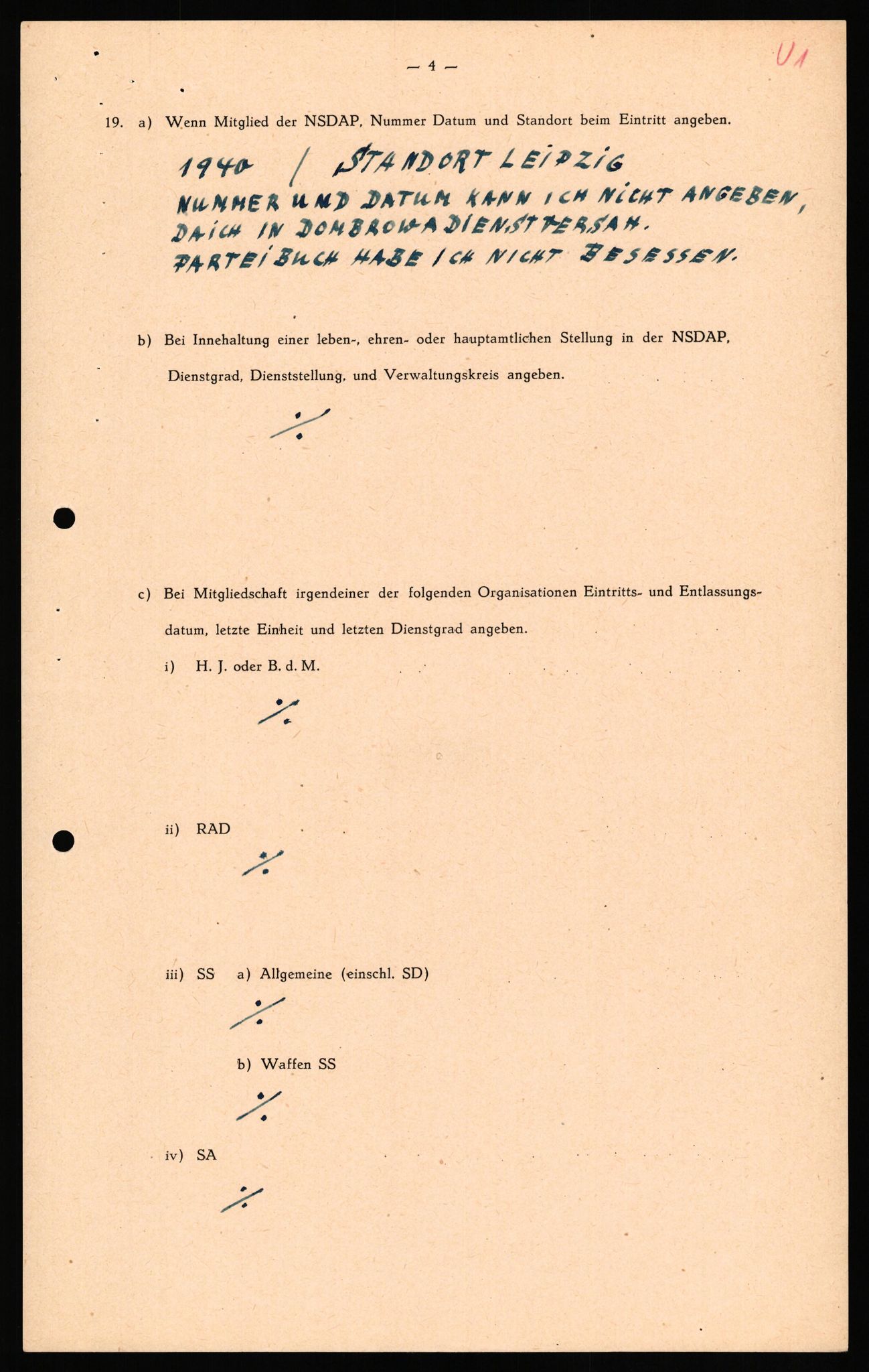 Forsvaret, Forsvarets overkommando II, AV/RA-RAFA-3915/D/Db/L0034: CI Questionaires. Tyske okkupasjonsstyrker i Norge. Tyskere., 1945-1946, p. 198