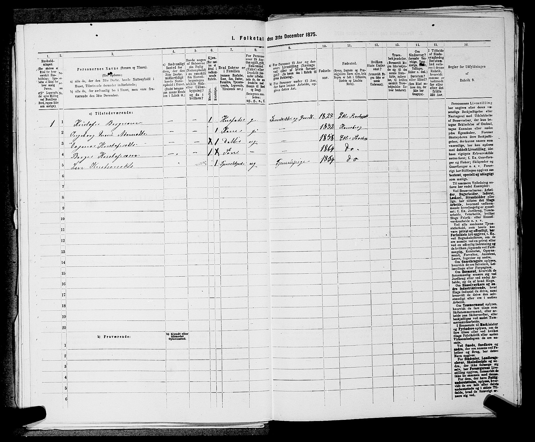 SAKO, 1875 census for 0624P Eiker, 1875, p. 1445