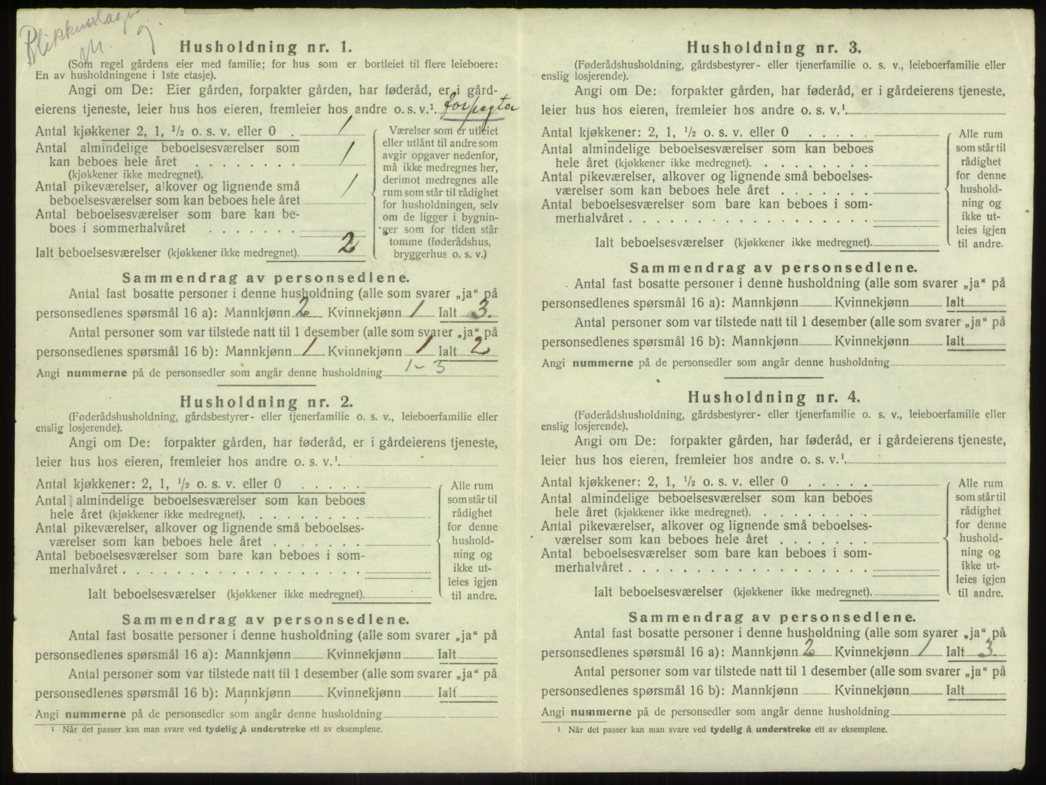 SAB, 1920 census for Førde, 1920, p. 896