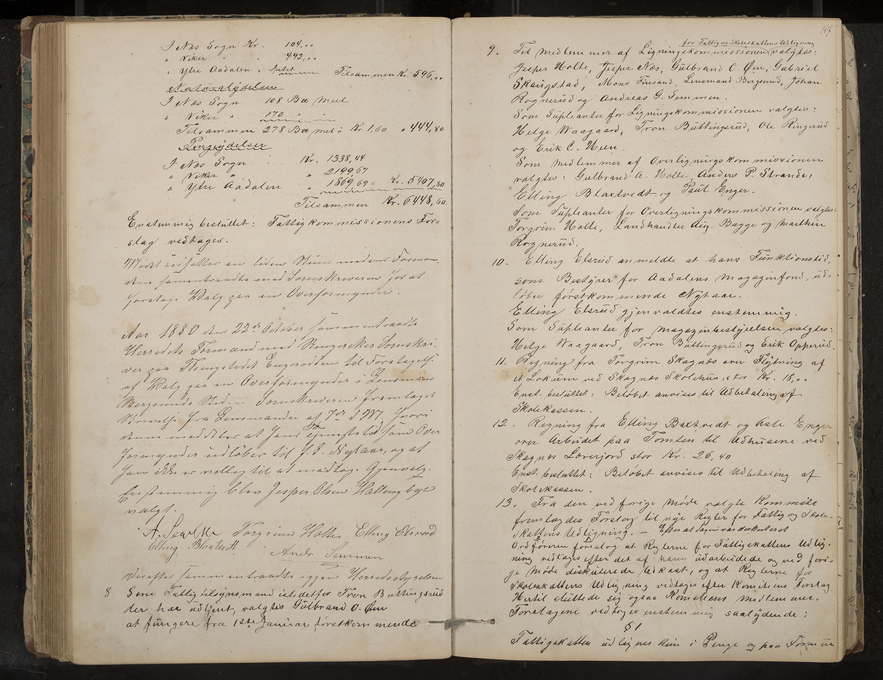 Ådal formannskap og sentraladministrasjon, IKAK/0614021/A/Aa/L0001: Møtebok, 1858-1891, p. 167