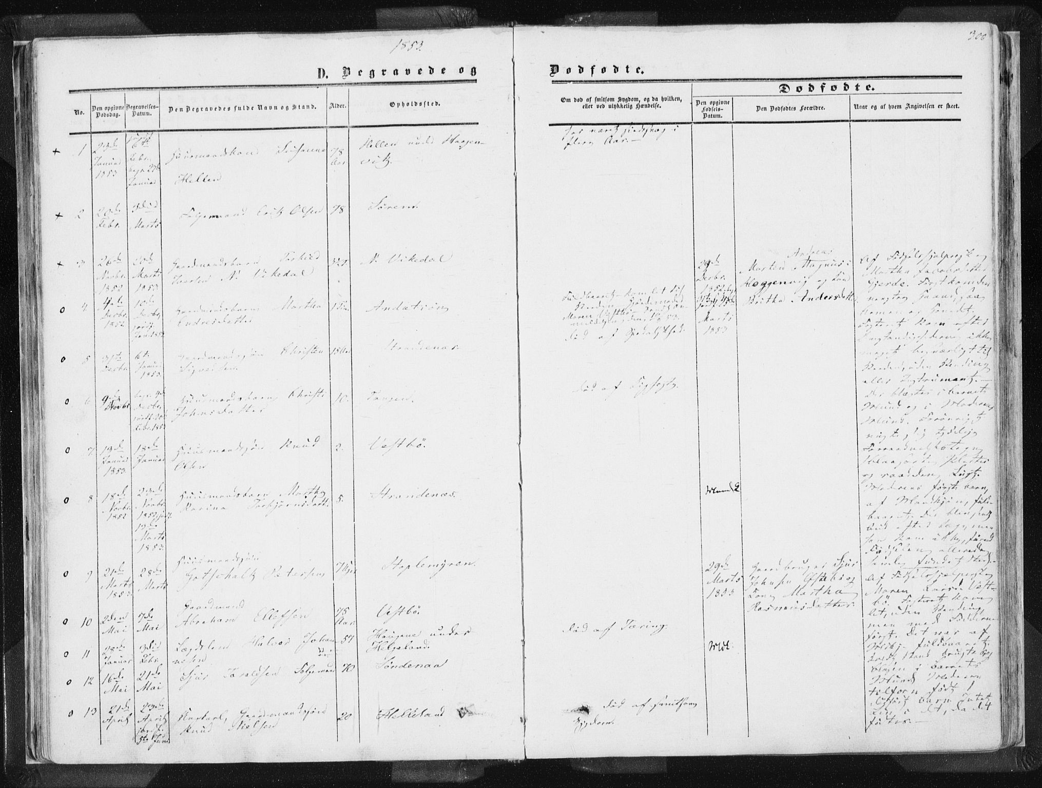Vikedal sokneprestkontor, SAST/A-101840/01/IV: Parish register (official) no. A 6.2, 1851-1867, p. 300