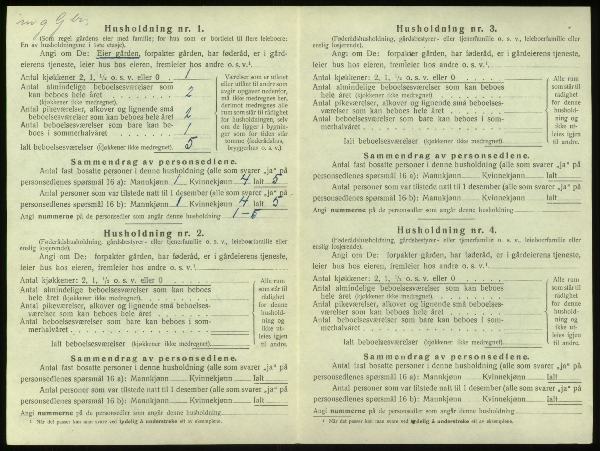 SAB, 1920 census for Modalen, 1920, p. 236