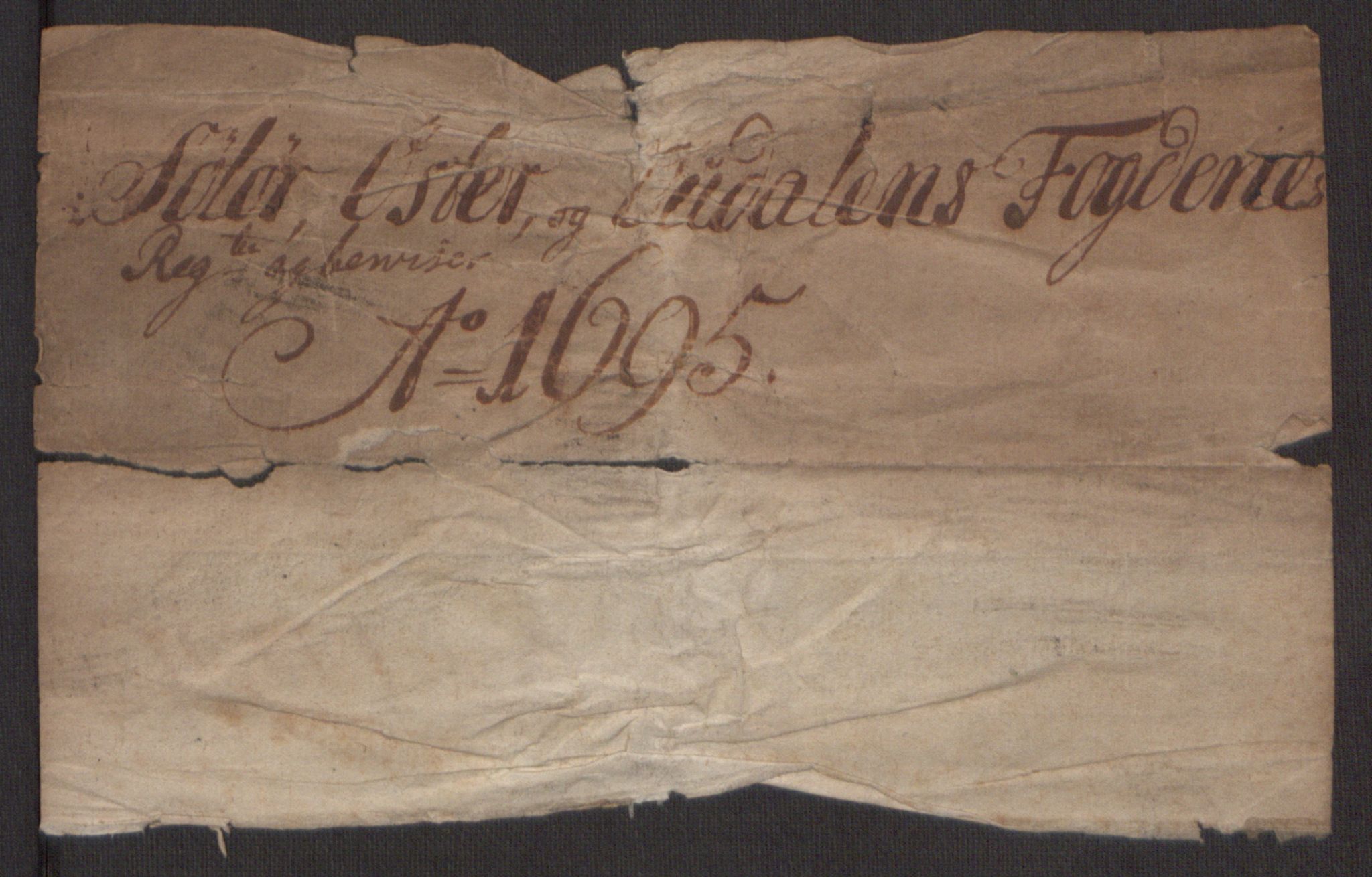 Rentekammeret inntil 1814, Reviderte regnskaper, Fogderegnskap, AV/RA-EA-4092/R13/L0833: Fogderegnskap Solør, Odal og Østerdal, 1695, p. 5