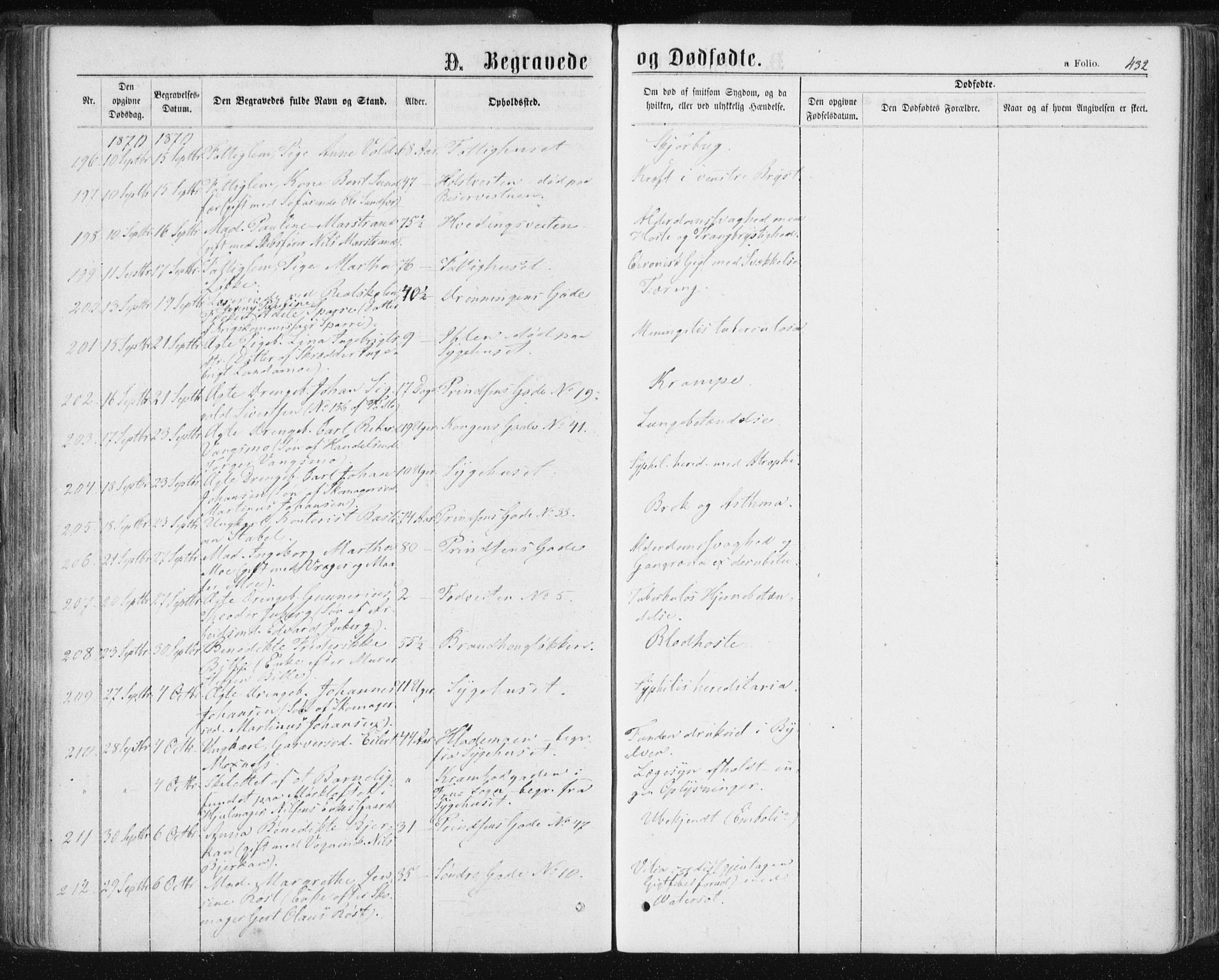 Ministerialprotokoller, klokkerbøker og fødselsregistre - Sør-Trøndelag, AV/SAT-A-1456/601/L0055: Parish register (official) no. 601A23, 1866-1877, p. 432