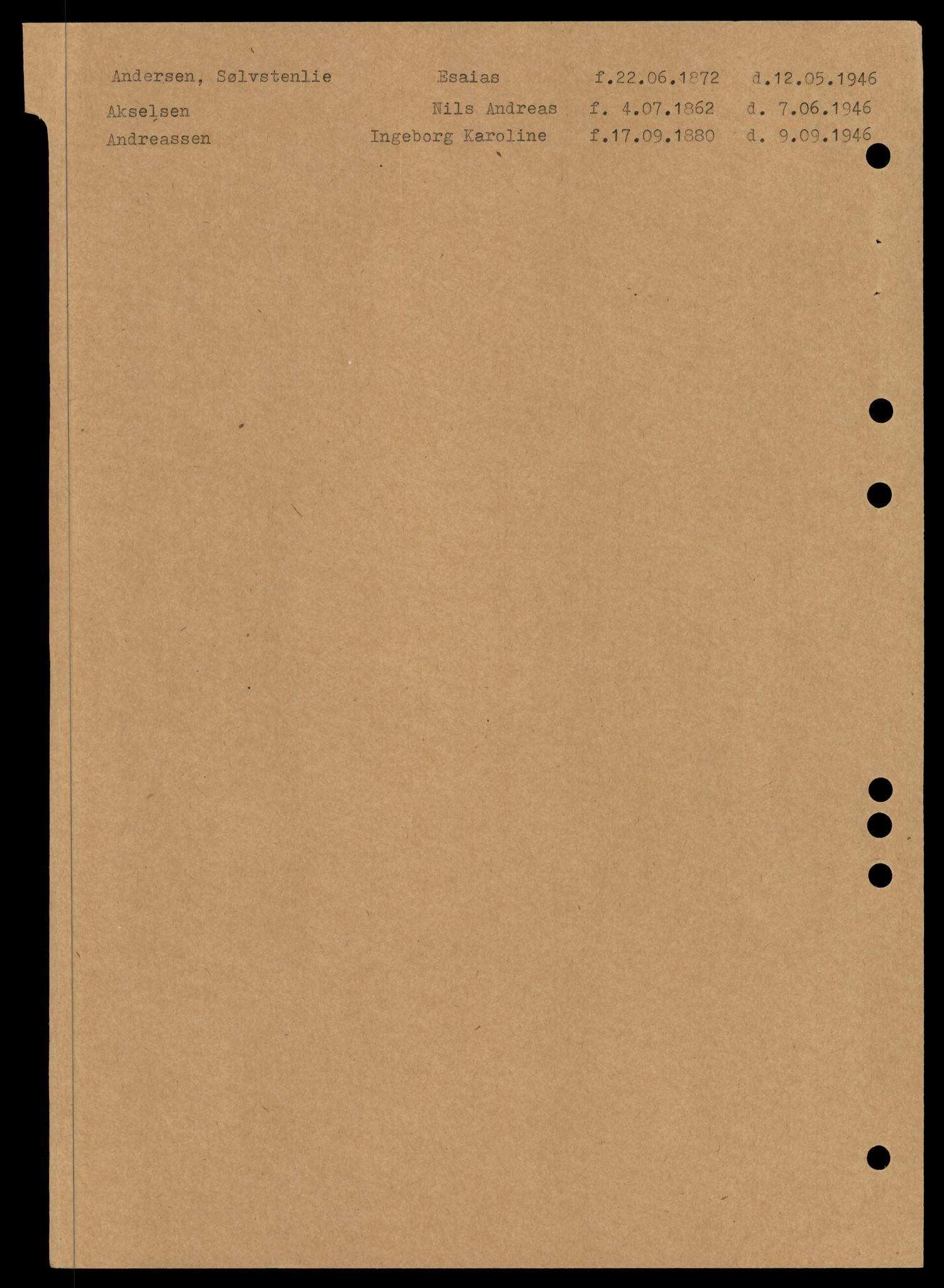 Ankenes lensmannskontor, SAT/A-4498/G/Ga/Gaa/L0002: Dødsfallsprotokoller, 1940-1953