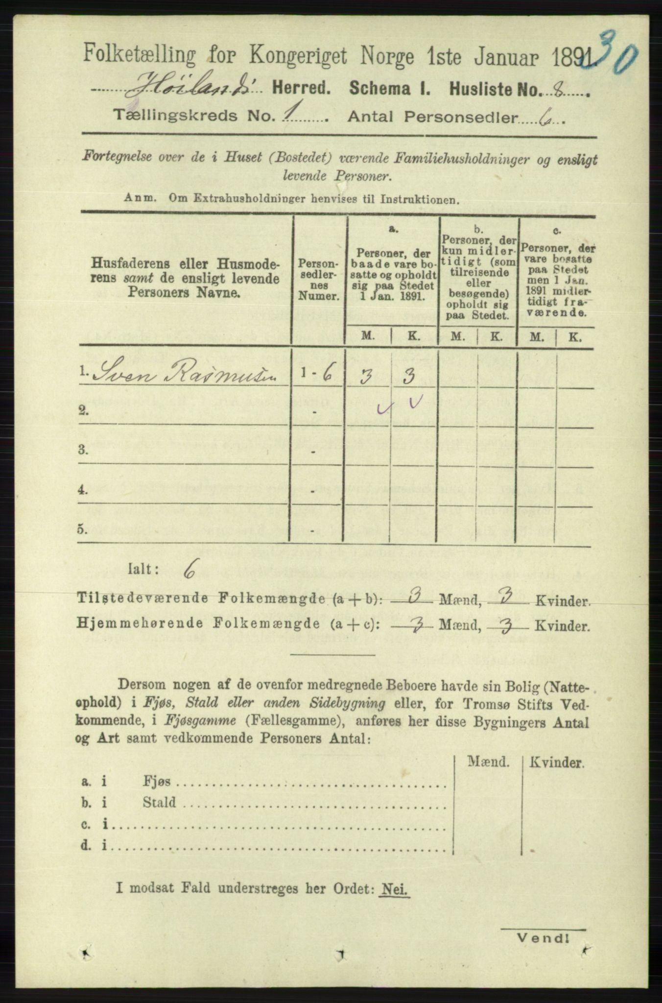 RA, 1891 census for 1123 Høyland, 1891, p. 35