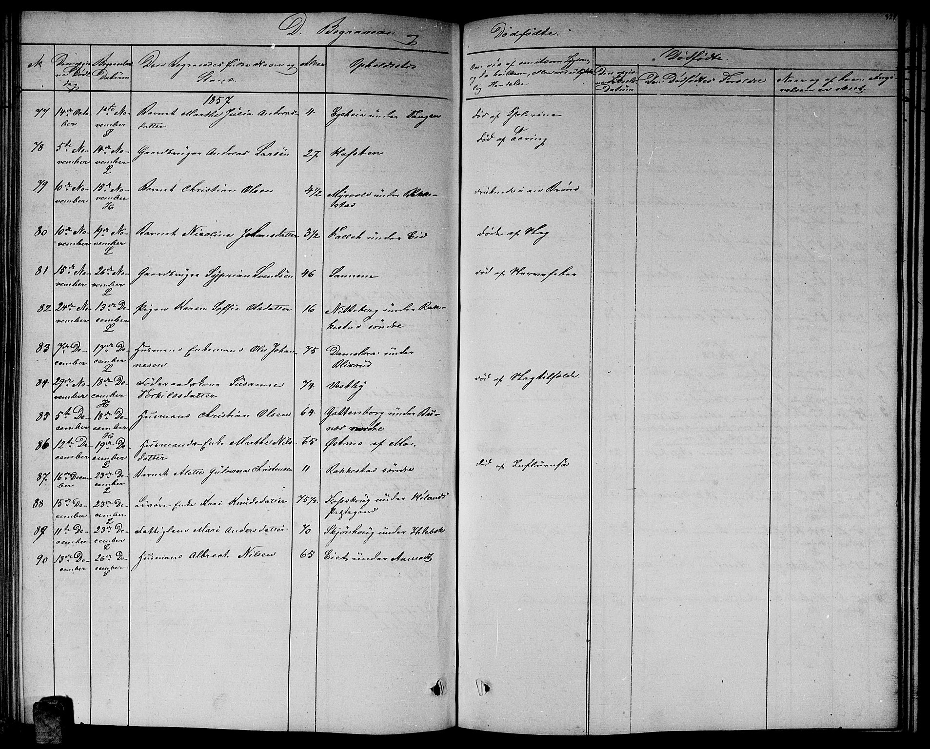 Høland prestekontor Kirkebøker, AV/SAO-A-10346a/G/Ga/L0004: Parish register (copy) no. I 4, 1854-1862, p. 324