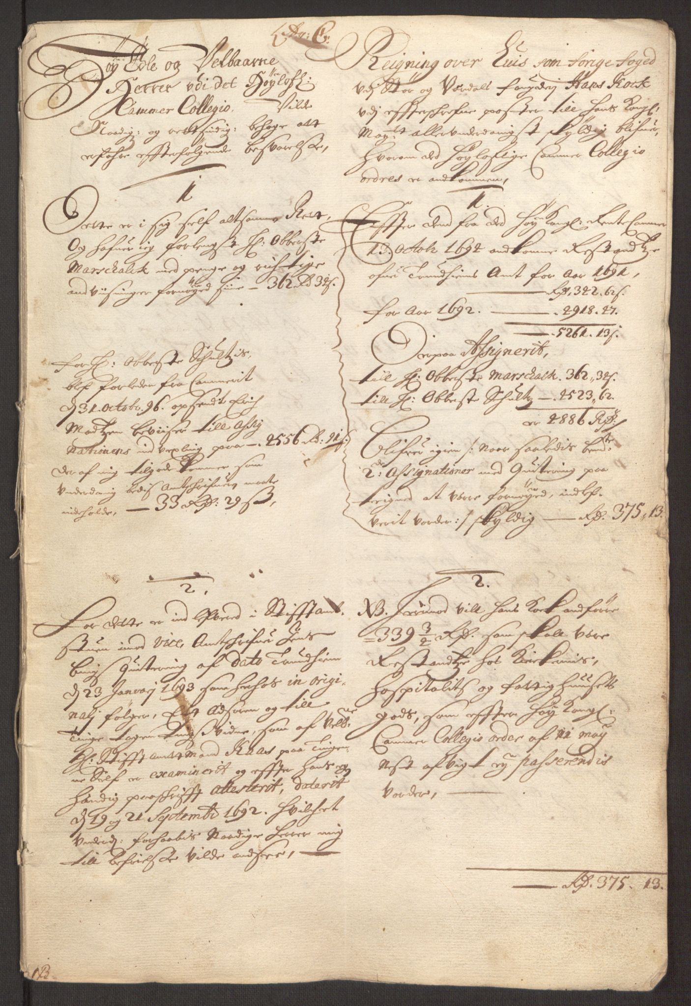 Rentekammeret inntil 1814, Reviderte regnskaper, Fogderegnskap, RA/EA-4092/R62/L4185: Fogderegnskap Stjørdal og Verdal, 1692, p. 428