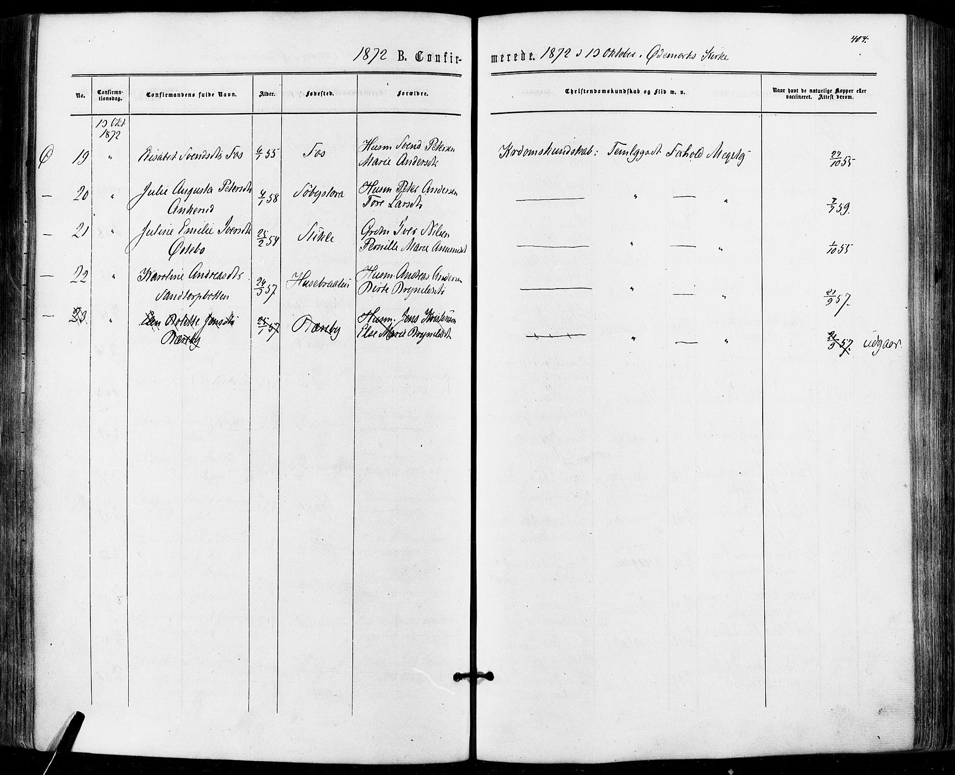 Aremark prestekontor Kirkebøker, SAO/A-10899/F/Fc/L0004: Parish register (official) no. III 4, 1866-1877, p. 403-404
