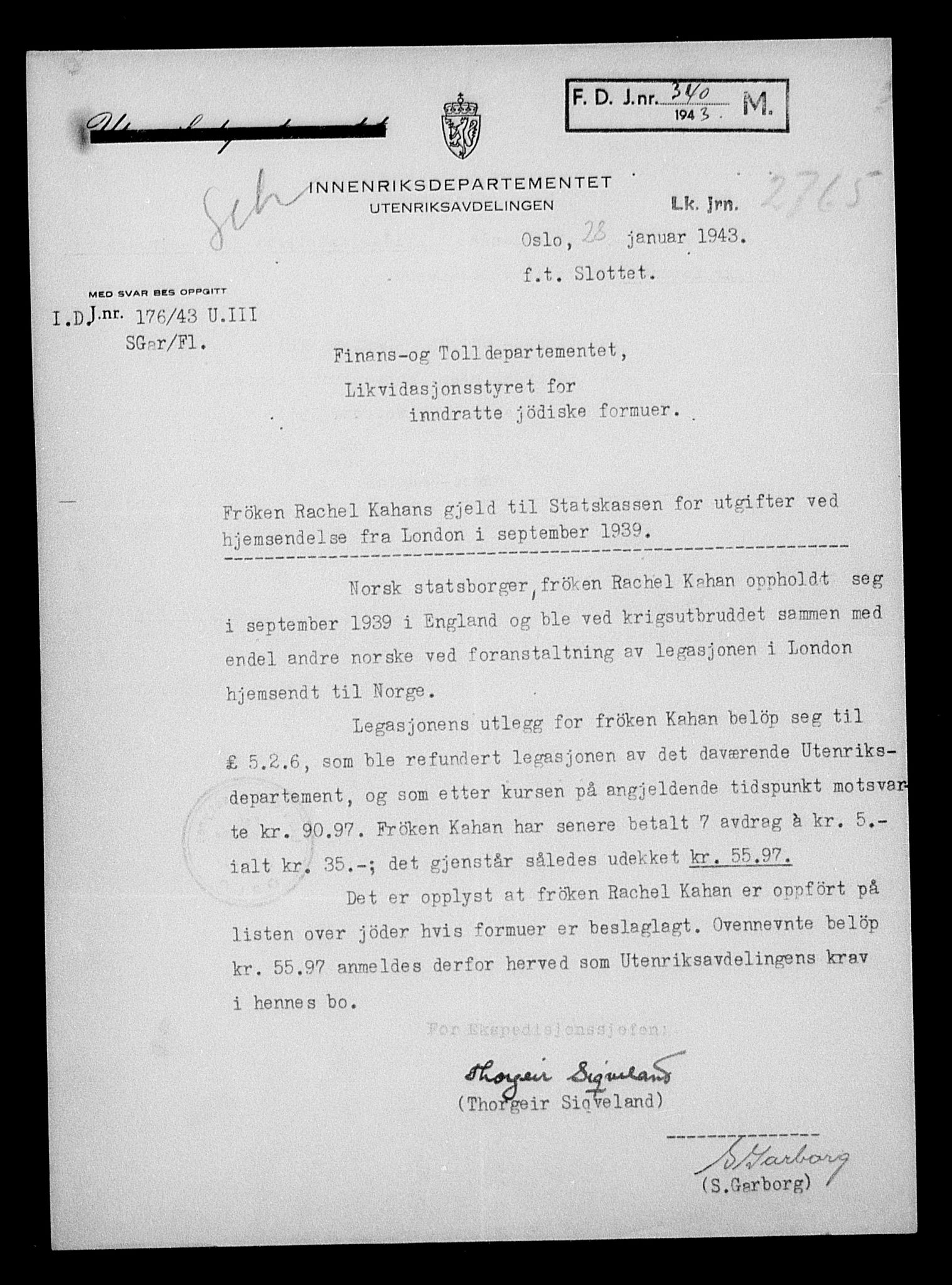 Justisdepartementet, Tilbakeføringskontoret for inndratte formuer, AV/RA-S-1564/H/Hc/Hcc/L0948: --, 1945-1947, p. 616