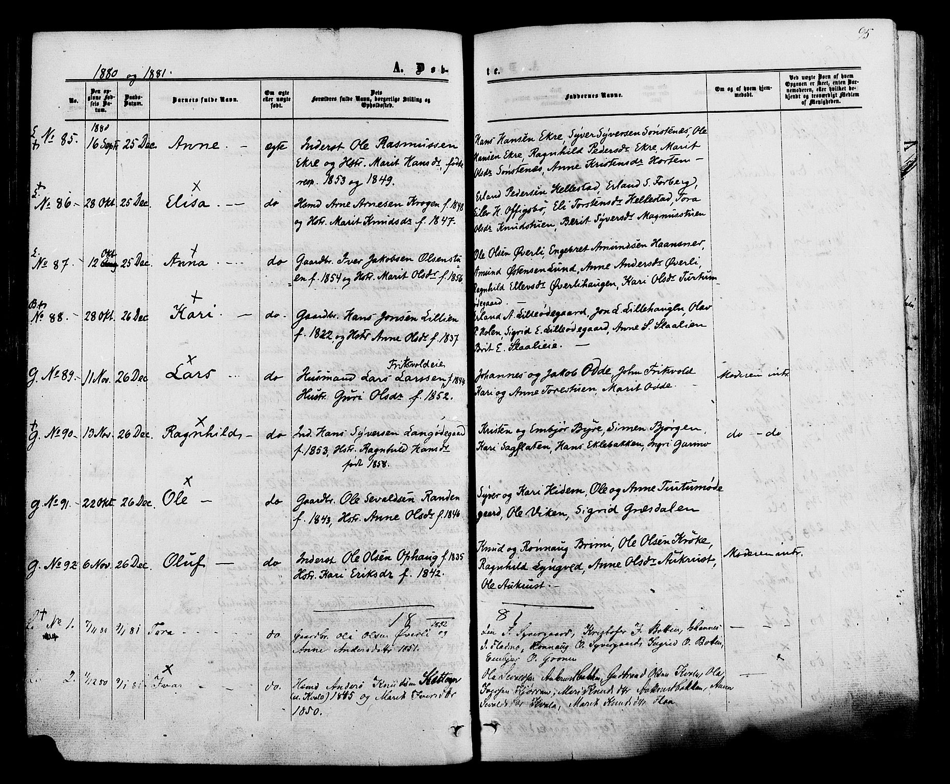 Lom prestekontor, AV/SAH-PREST-070/K/L0007: Parish register (official) no. 7, 1863-1884, p. 95