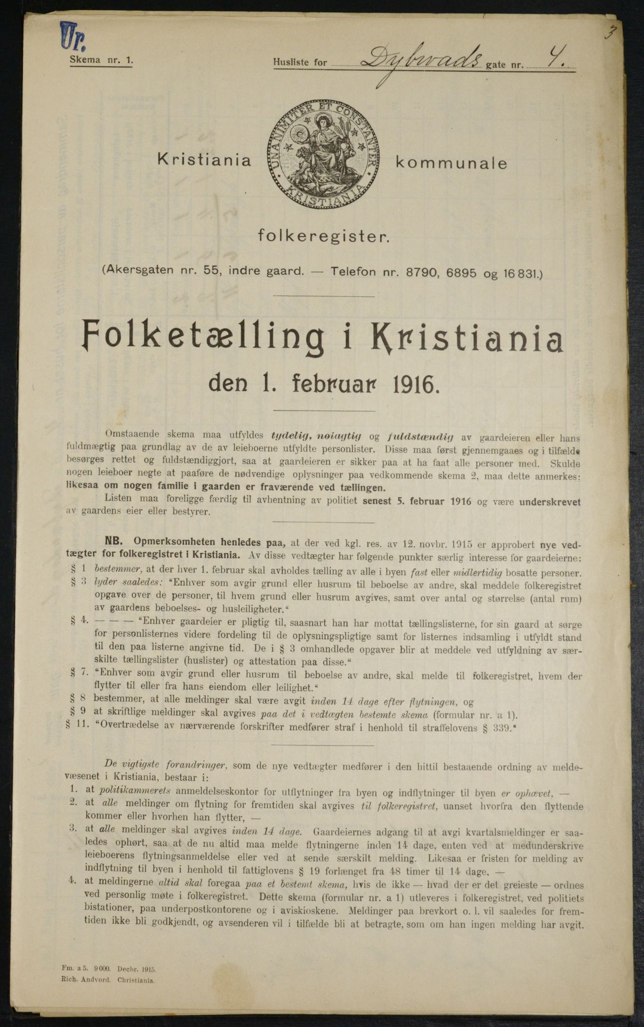 OBA, Municipal Census 1916 for Kristiania, 1916, p. 17574