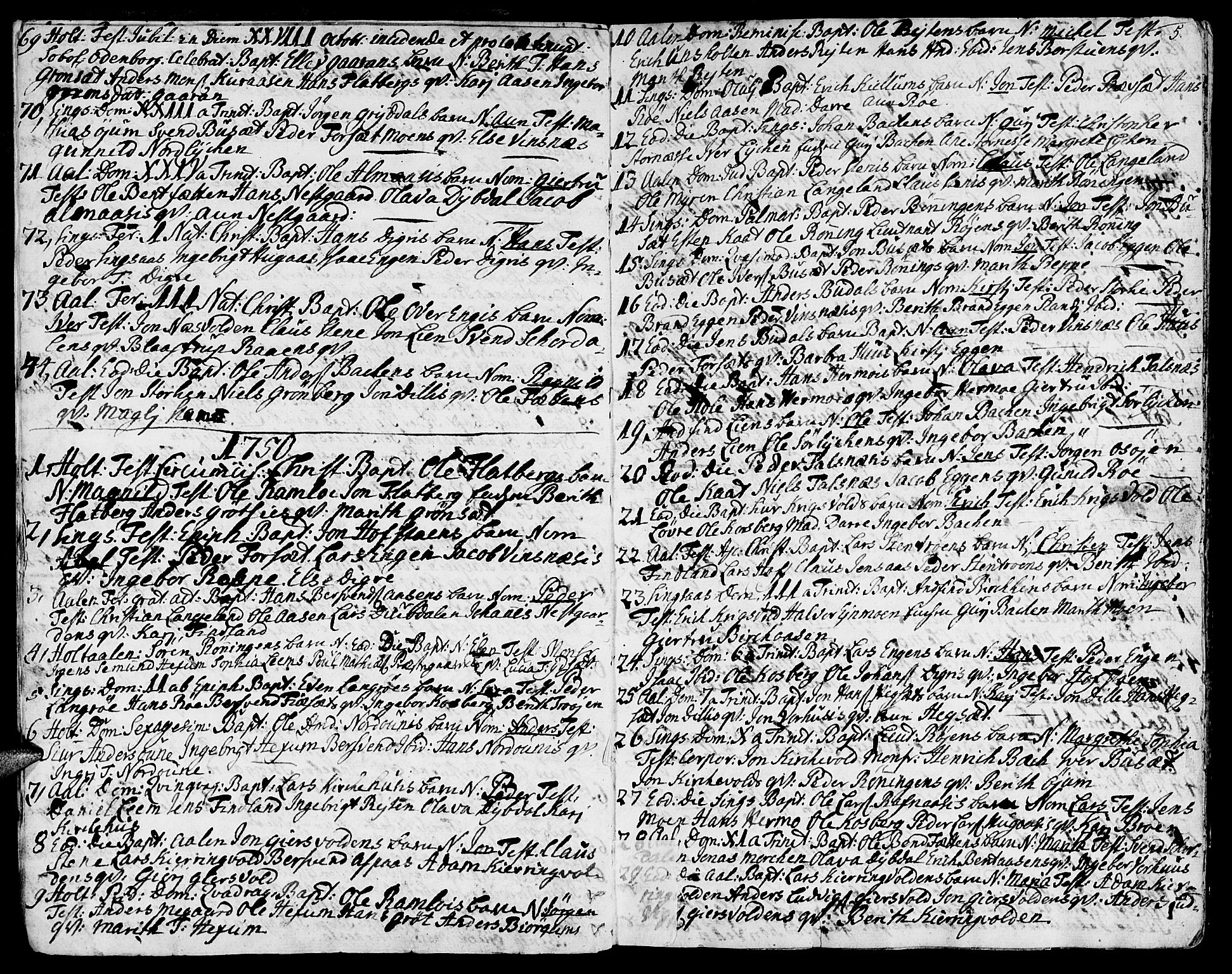 Ministerialprotokoller, klokkerbøker og fødselsregistre - Sør-Trøndelag, SAT/A-1456/685/L0952: Parish register (official) no. 685A01, 1745-1804, p. 5