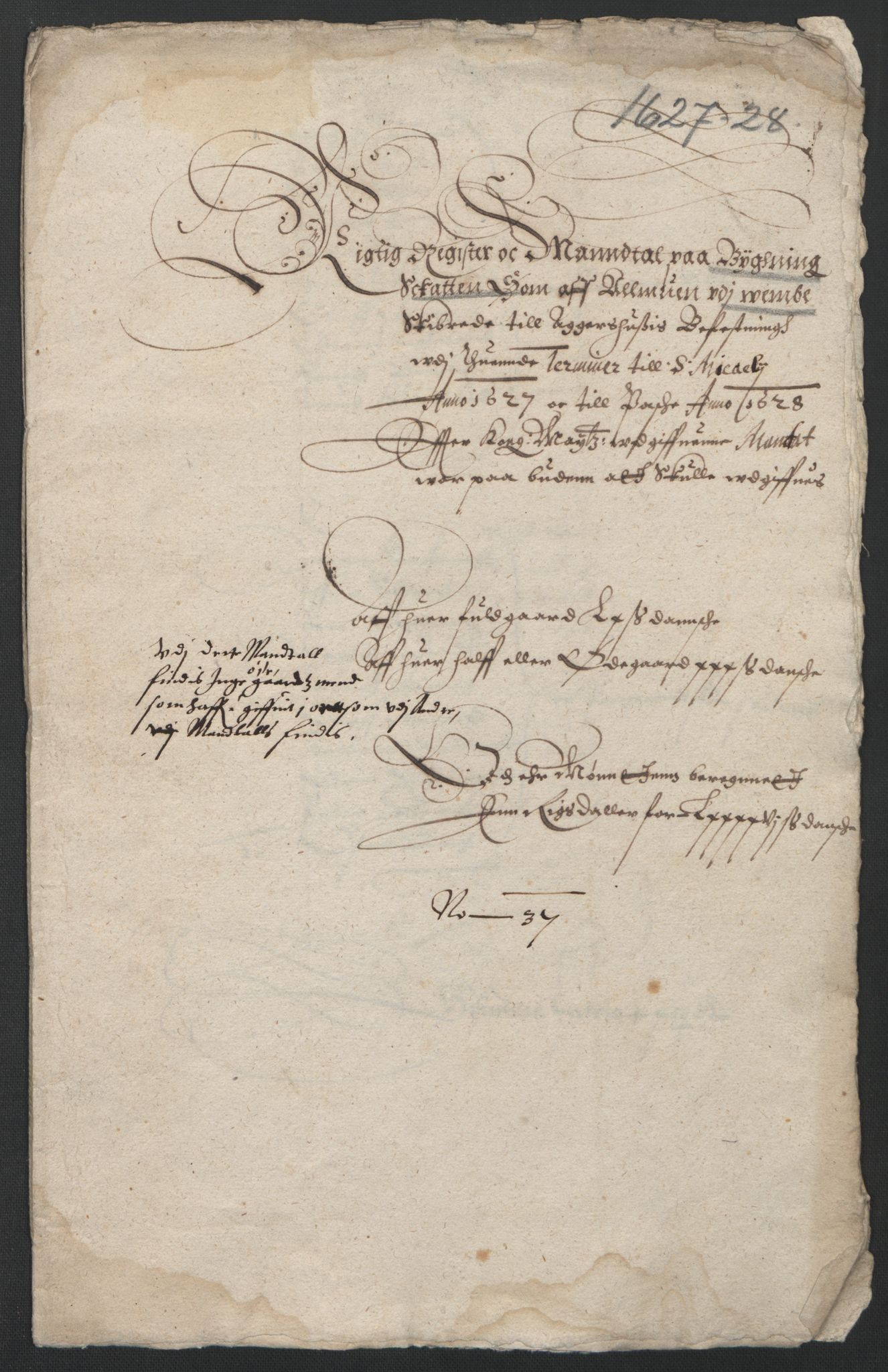 Rentekammeret inntil 1814, Reviderte regnskaper, Lensregnskaper, AV/RA-EA-5023/R/Rb/Rba/L0085: Akershus len, 1625-1628