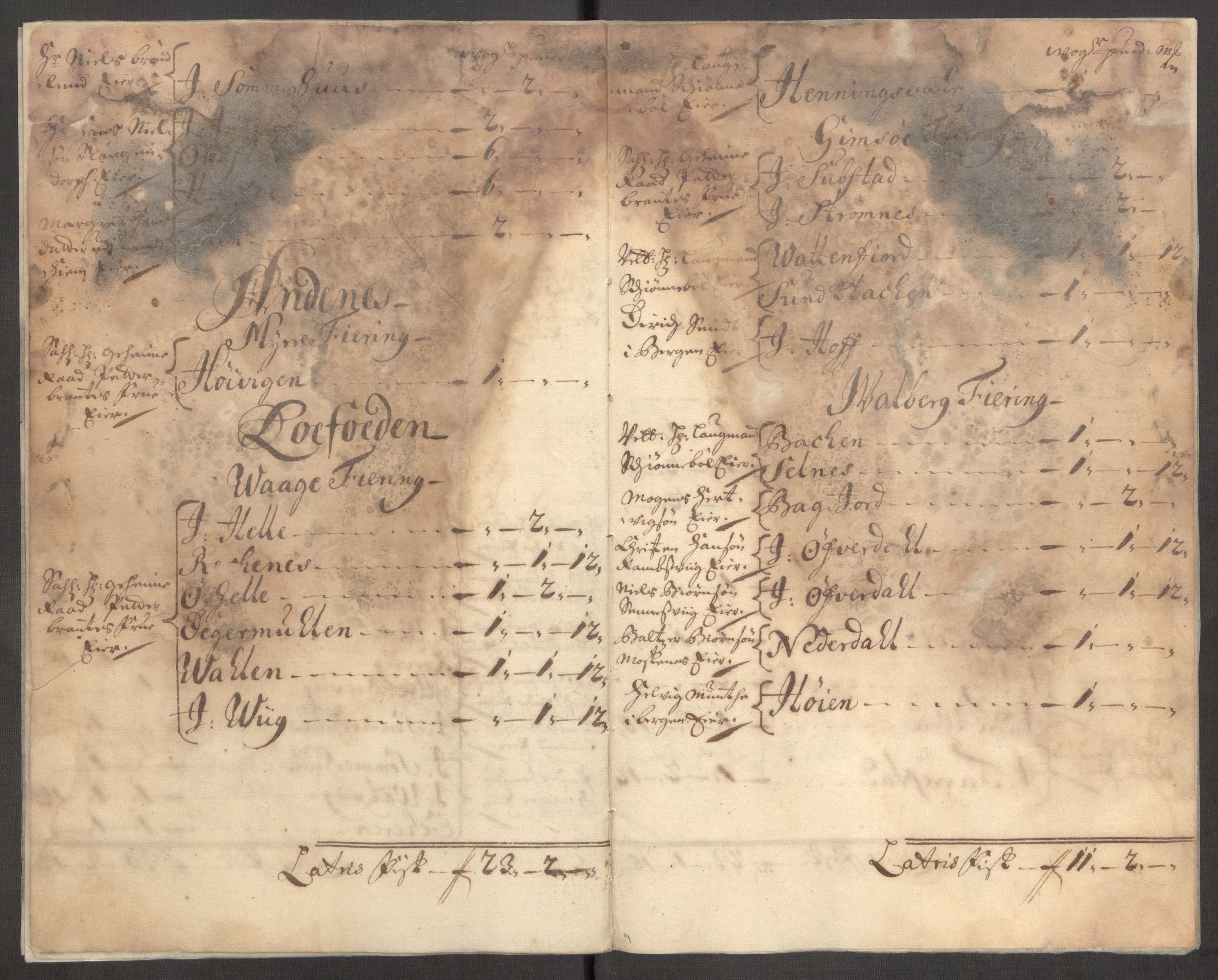 Rentekammeret inntil 1814, Reviderte regnskaper, Fogderegnskap, AV/RA-EA-4092/R67/L4678: Fogderegnskap Vesterålen, Andenes og Lofoten, 1696-1708, p. 420