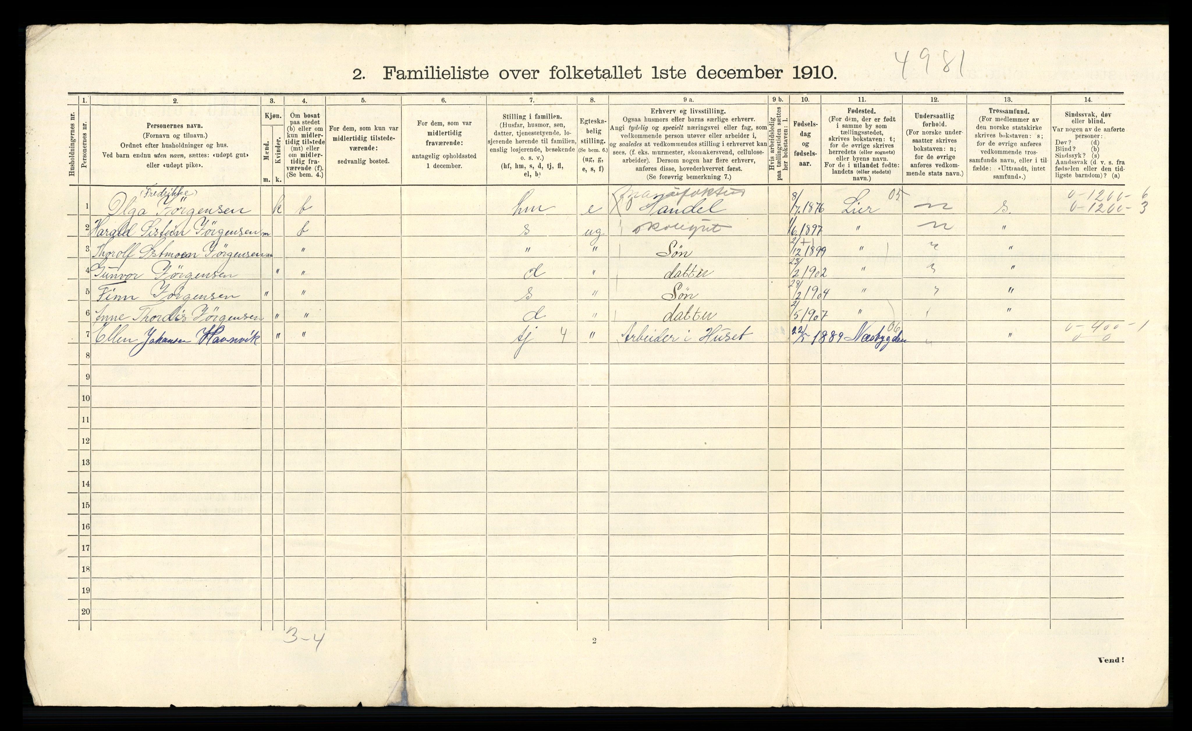 RA, 1910 census for Drammen, 1910, p. 1801