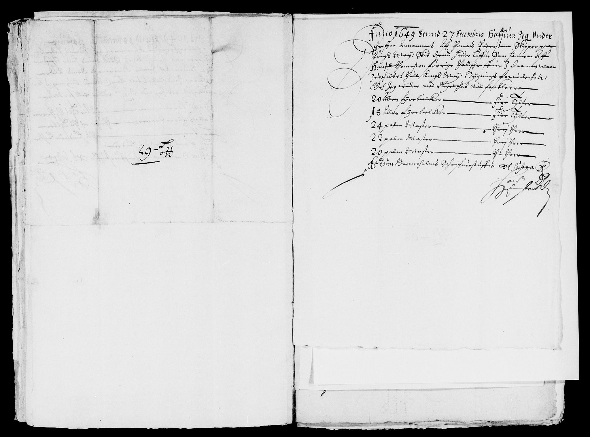 Rentekammeret inntil 1814, Reviderte regnskaper, Lensregnskaper, AV/RA-EA-5023/R/Rb/Rba/L0198: Akershus len, 1648-1650