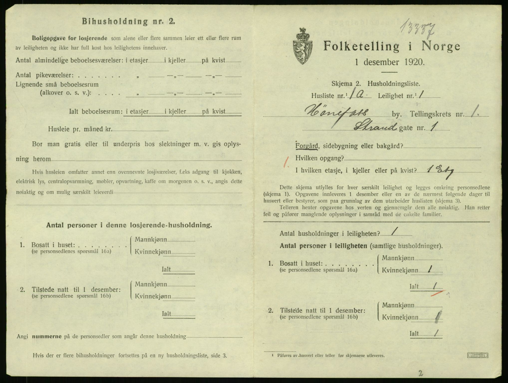 SAKO, 1920 census for Hønefoss, 1920, p. 758