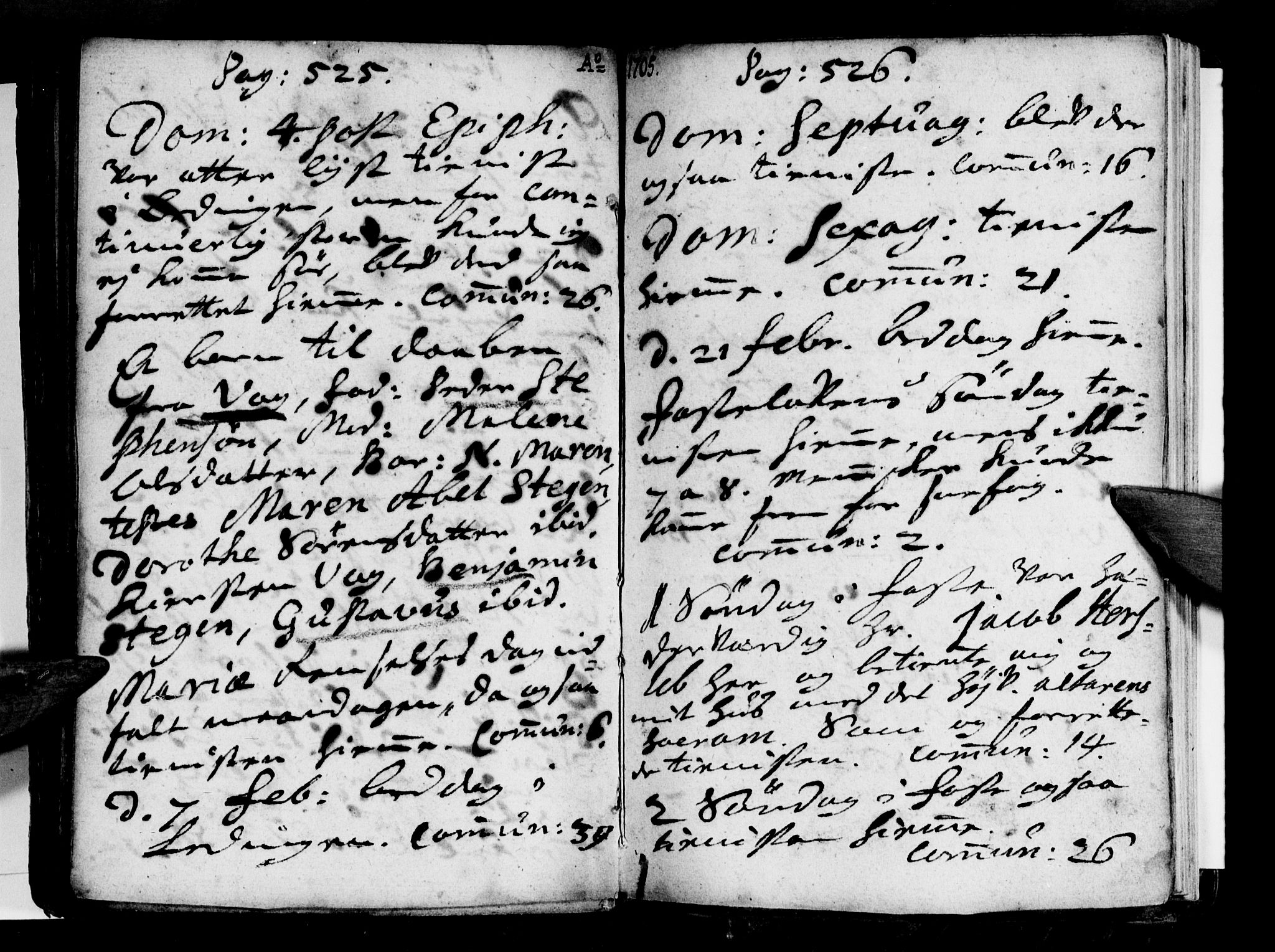 Ministerialprotokoller, klokkerbøker og fødselsregistre - Nordland, SAT/A-1459/855/L0793: Parish register (official) no. 855A01, 1686-1712, p. 525-526
