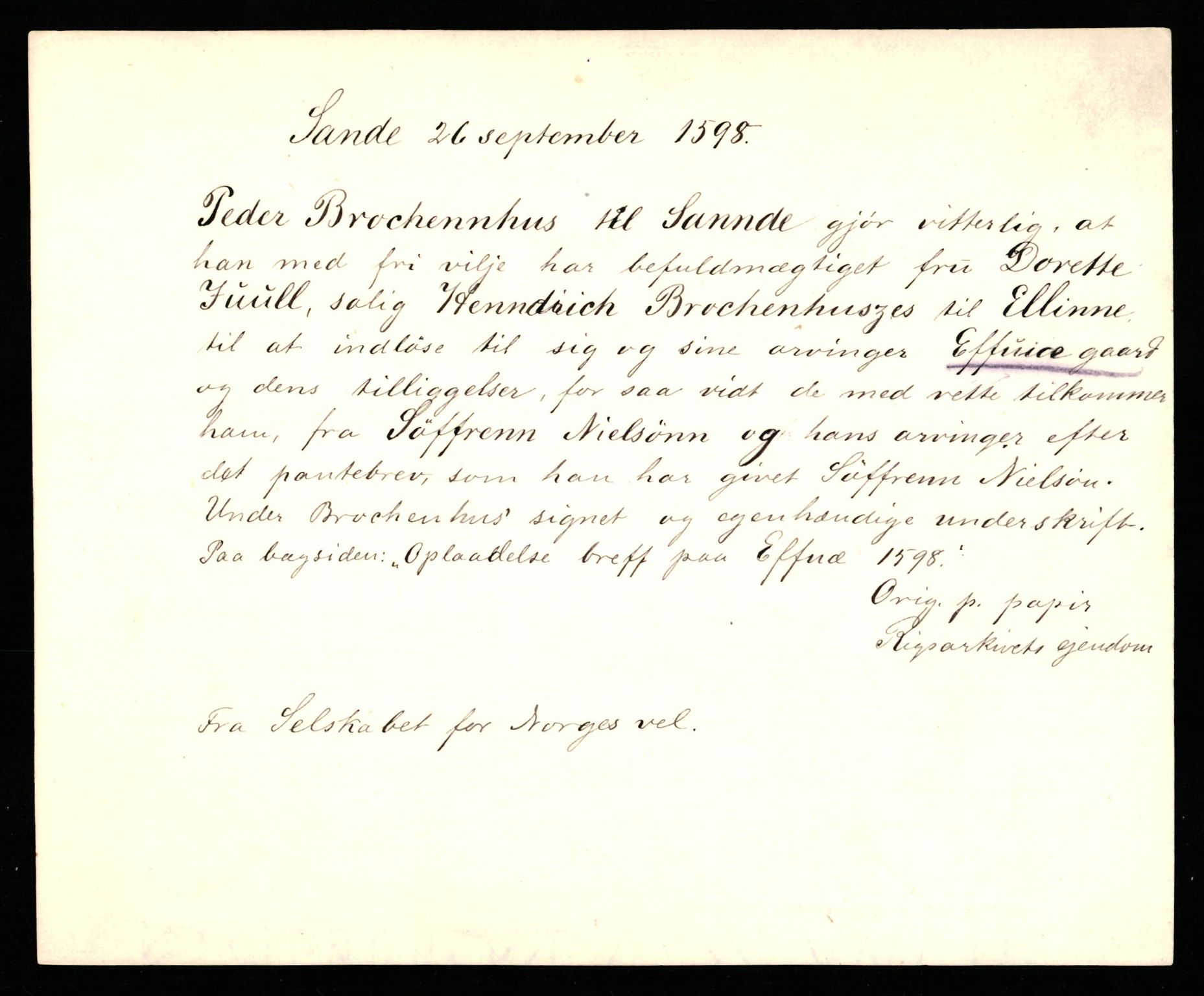 Riksarkivets diplomsamling, AV/RA-EA-5965/F35/F35b/L0004: Riksarkivets diplomer, seddelregister, 1593-1600, p. 467