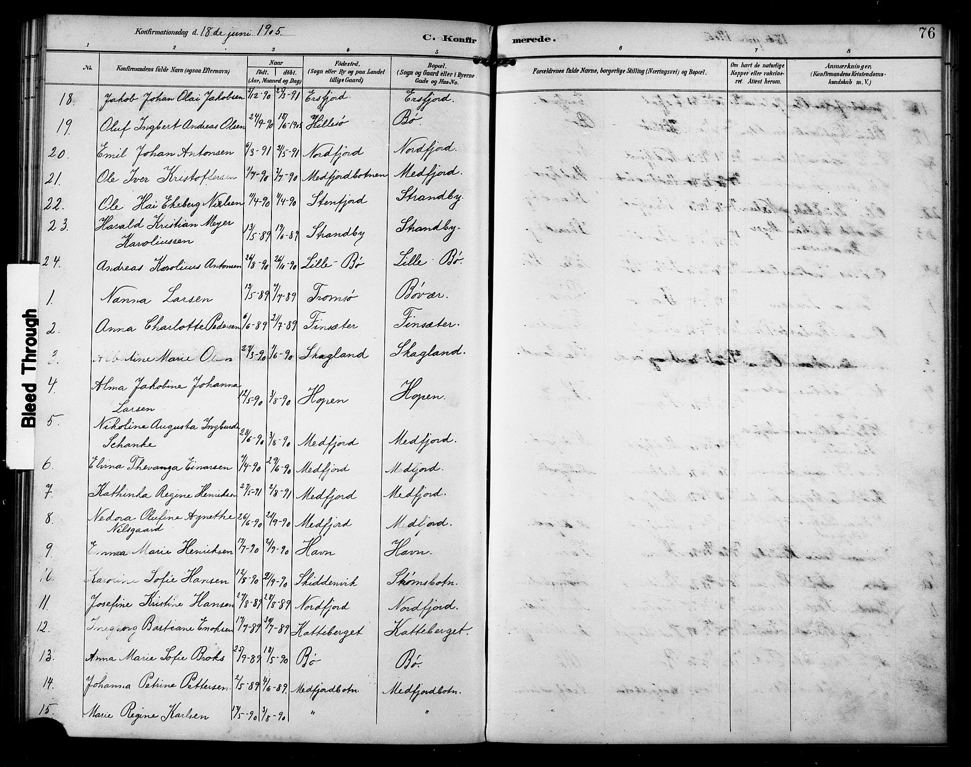 Berg sokneprestkontor, SATØ/S-1318/G/Ga/Gab/L0005klokker: Parish register (copy) no. 5, 1898-1911, p. 76