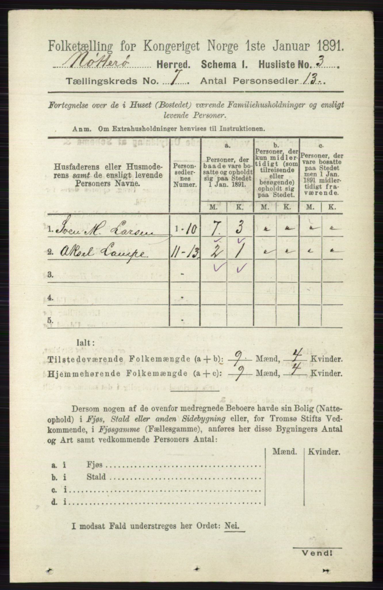 RA, 1891 census for 0722 Nøtterøy, 1891, p. 3424