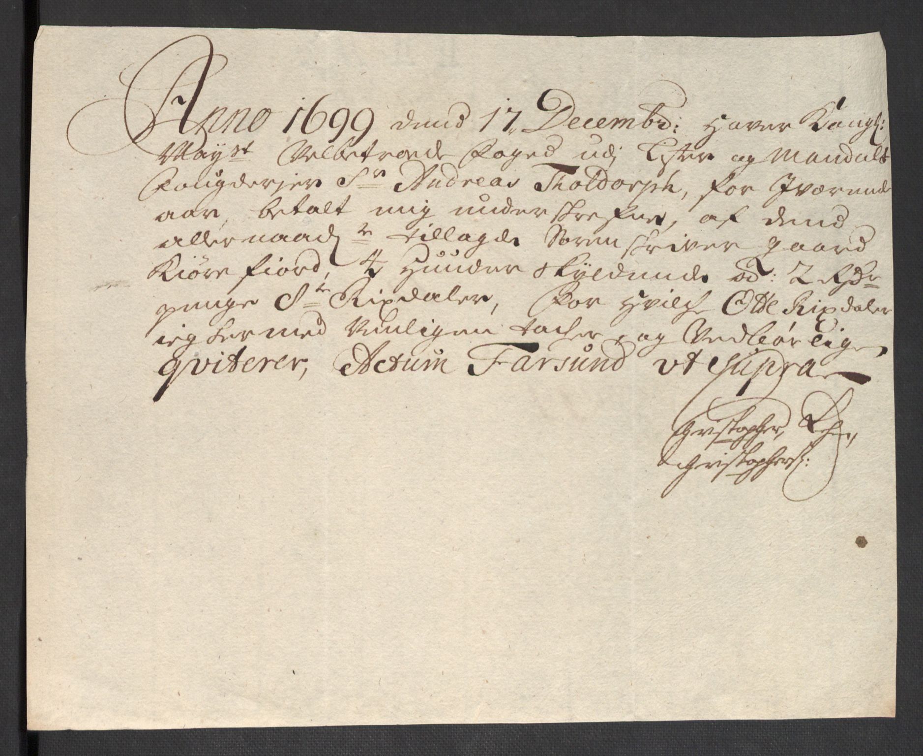 Rentekammeret inntil 1814, Reviderte regnskaper, Fogderegnskap, RA/EA-4092/R43/L2547: Fogderegnskap Lista og Mandal, 1698-1699, p. 246