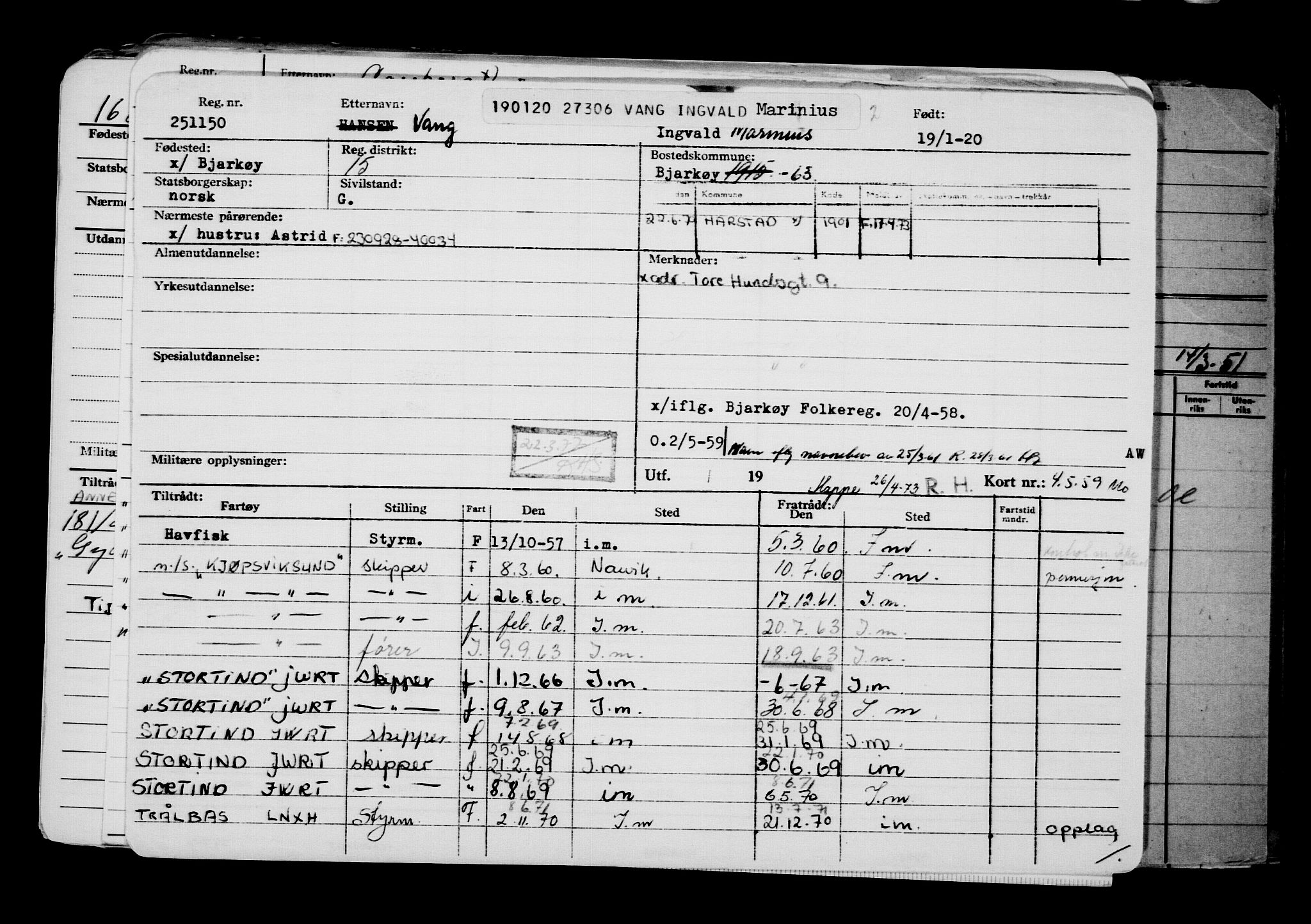 Direktoratet for sjømenn, AV/RA-S-3545/G/Gb/L0176: Hovedkort, 1920, p. 220