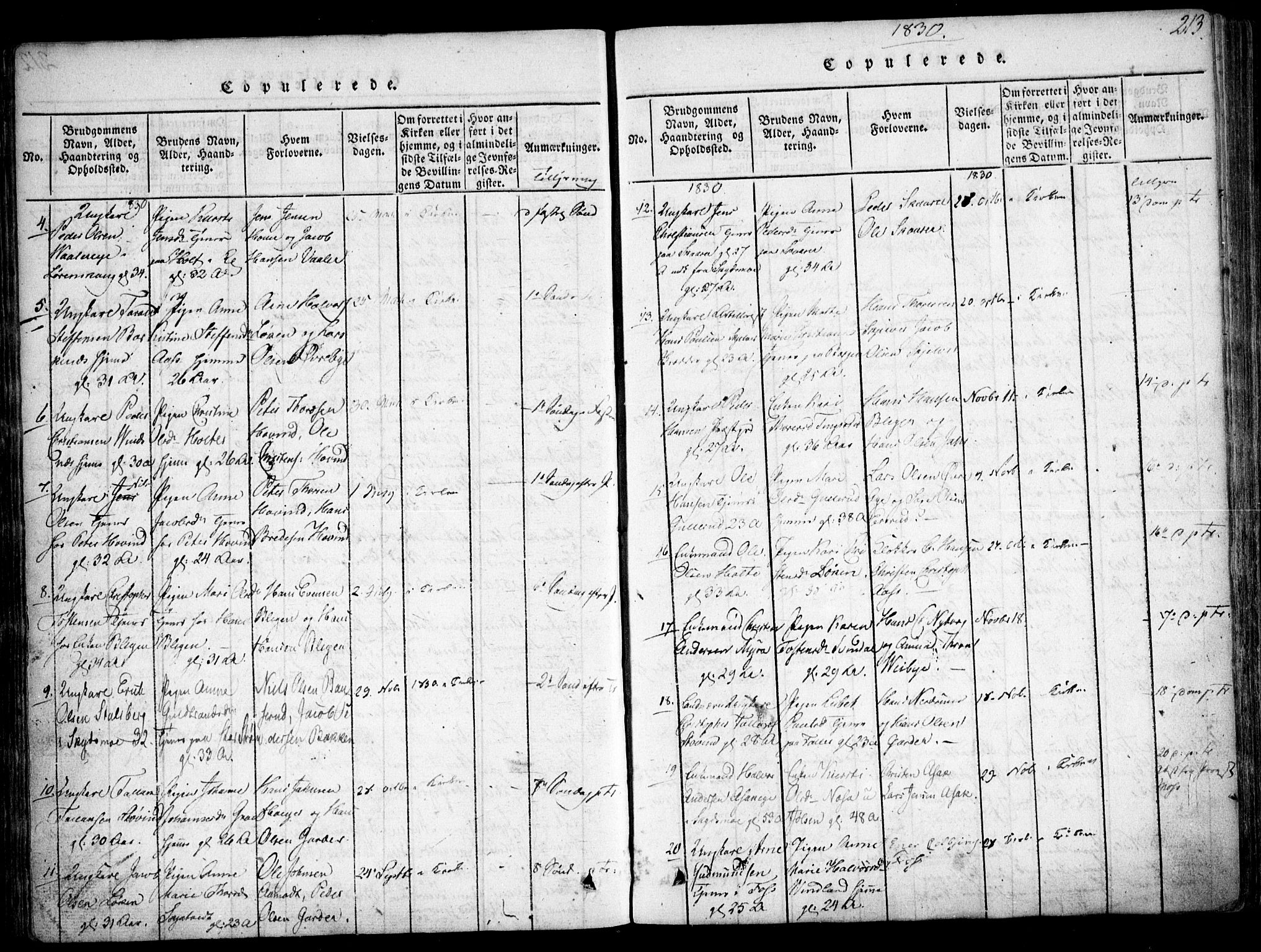Fet prestekontor Kirkebøker, AV/SAO-A-10370a/F/Fa/L0008: Parish register (official) no. I 8, 1815-1842, p. 213