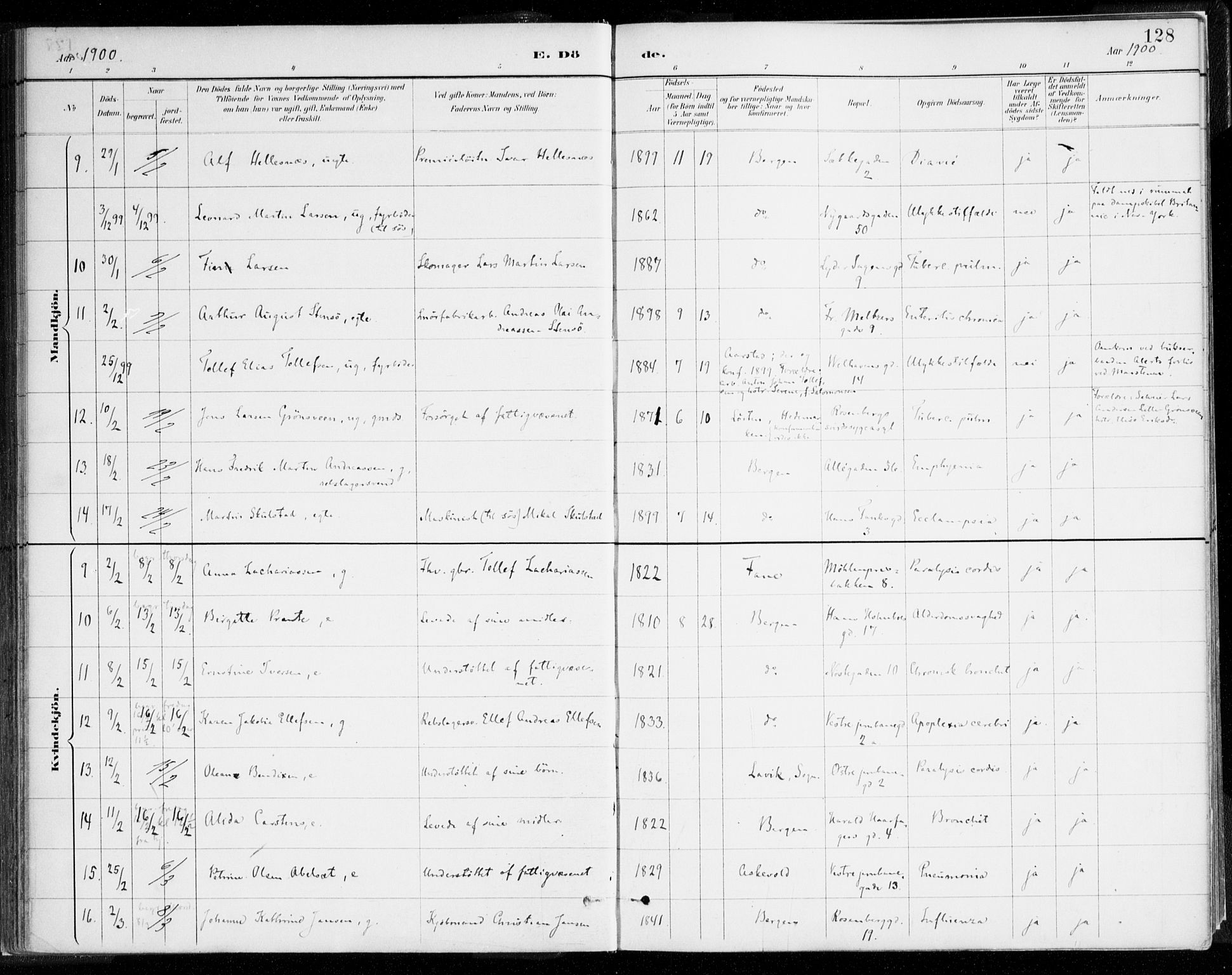 Johanneskirken sokneprestembete, AV/SAB-A-76001/H/Haa/L0019: Parish register (official) no. E 1, 1885-1915, p. 128